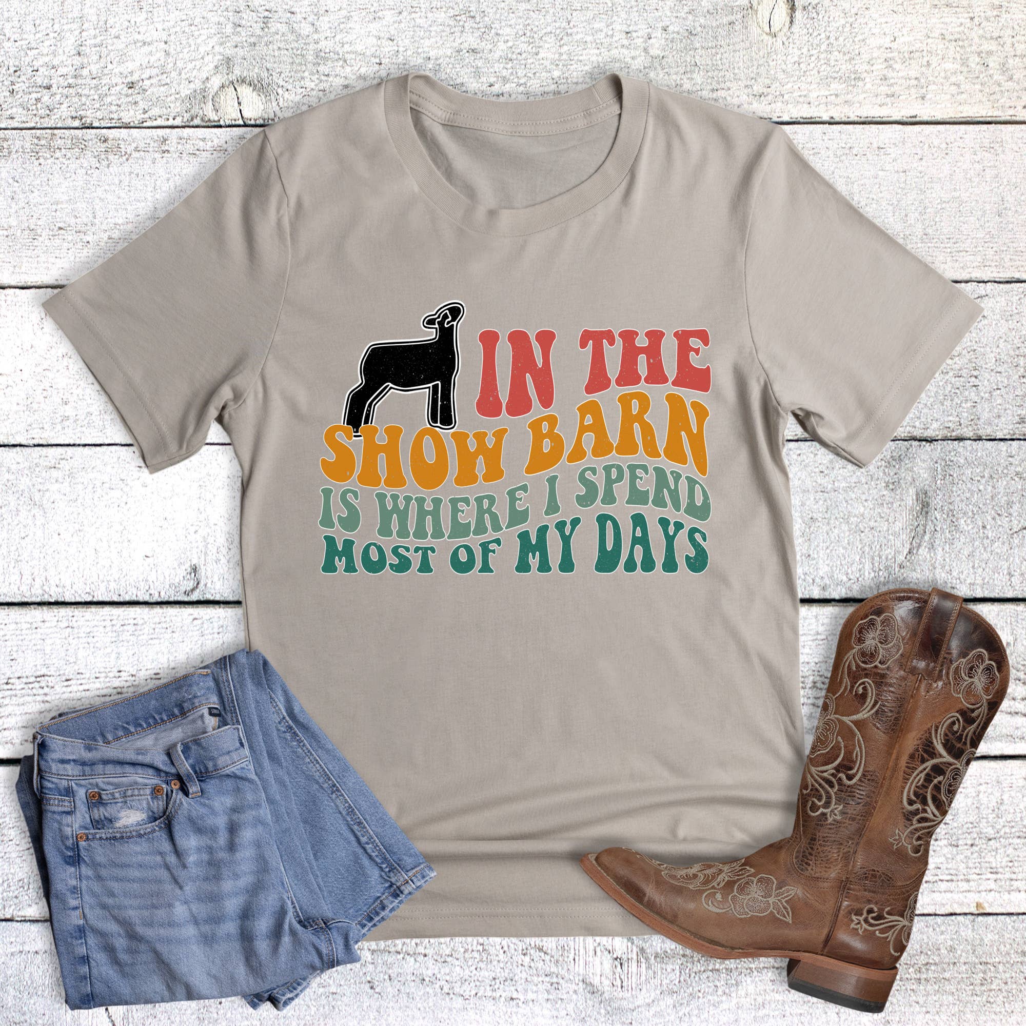 Stock Show Barn Lamb Graphic Tee Hoodie, Sweatshirt | PodTeesHub.com