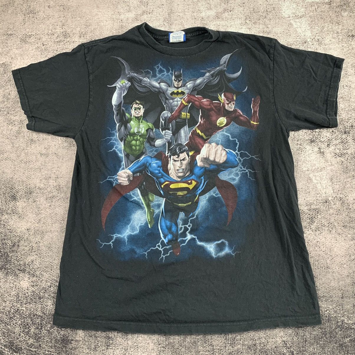 Vintage Superman Justice League Lighting Graphic T Shirt Hoodie, Sweatshirt | PodTeesHub.com