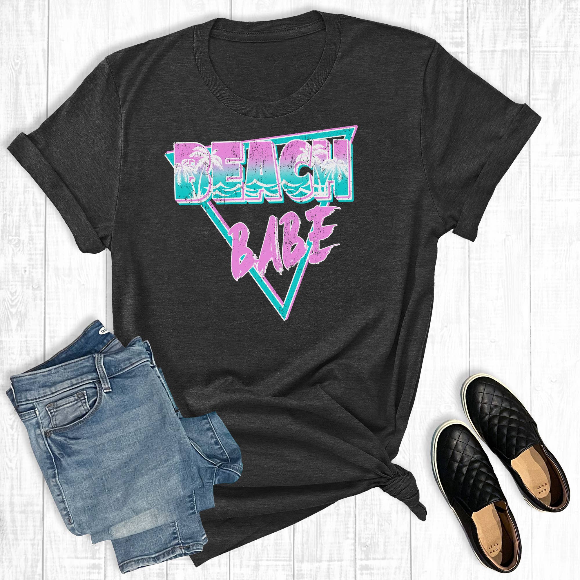 Summer Retro Beach Babe Graphic Tee Hoodie, Sweatshirt | PodTeesHub.com