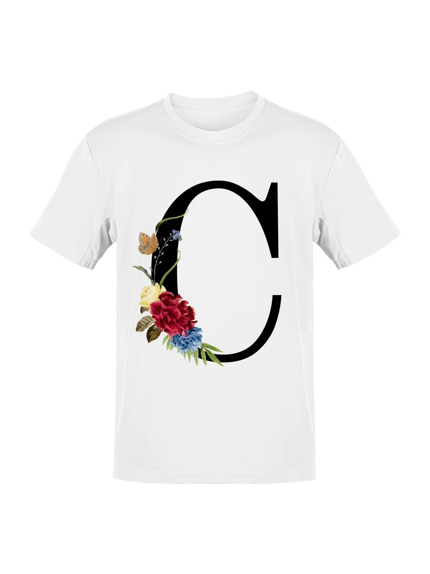 Floral Alphabet: Letter C with Butterfly Women's T-Shirt Hoodie, Sweatshirt | PodTeesHub.com