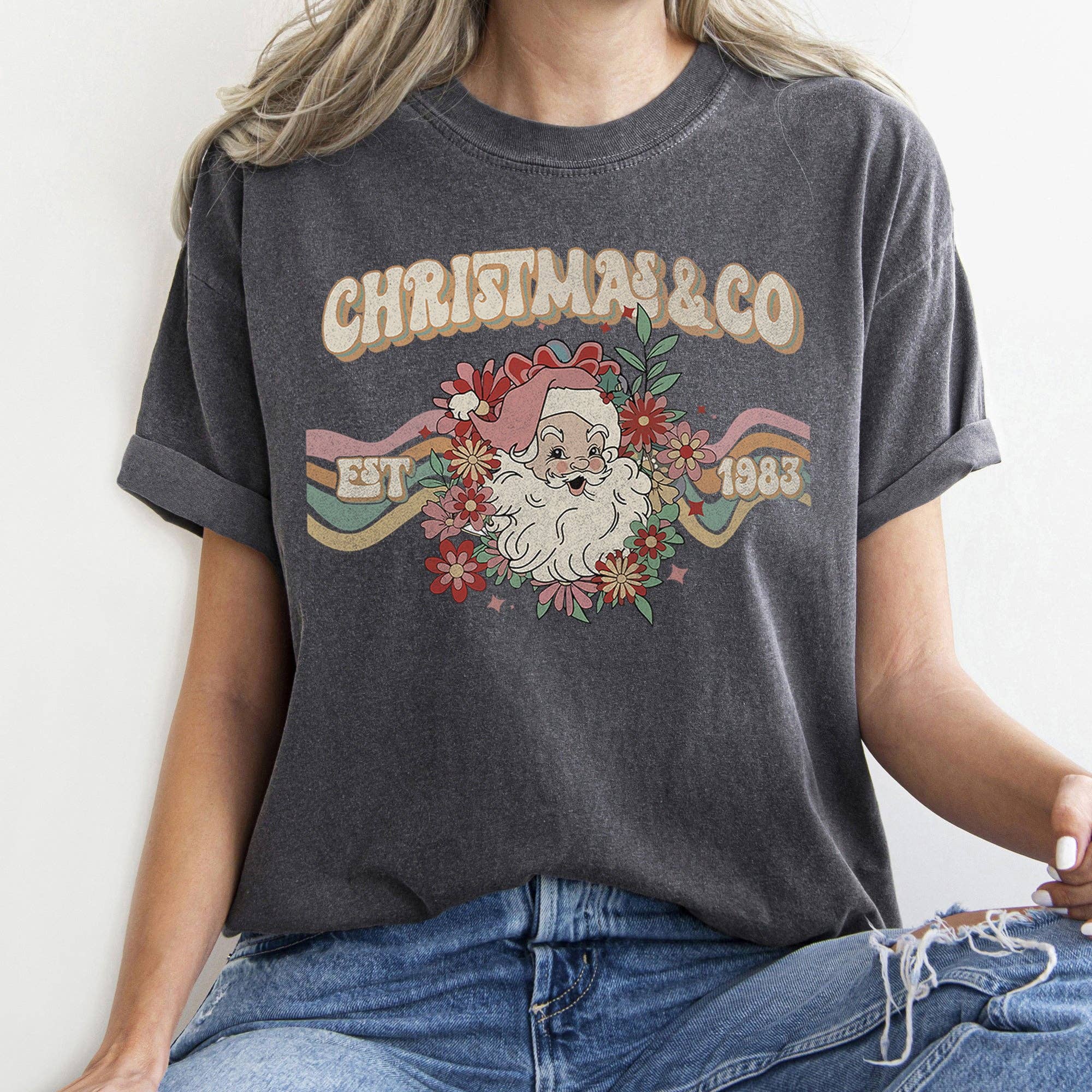 Christmas and Co, Santa, Retro, Vintage T-Shirt Hoodie, Sweatshirt | PodTeesHub.com