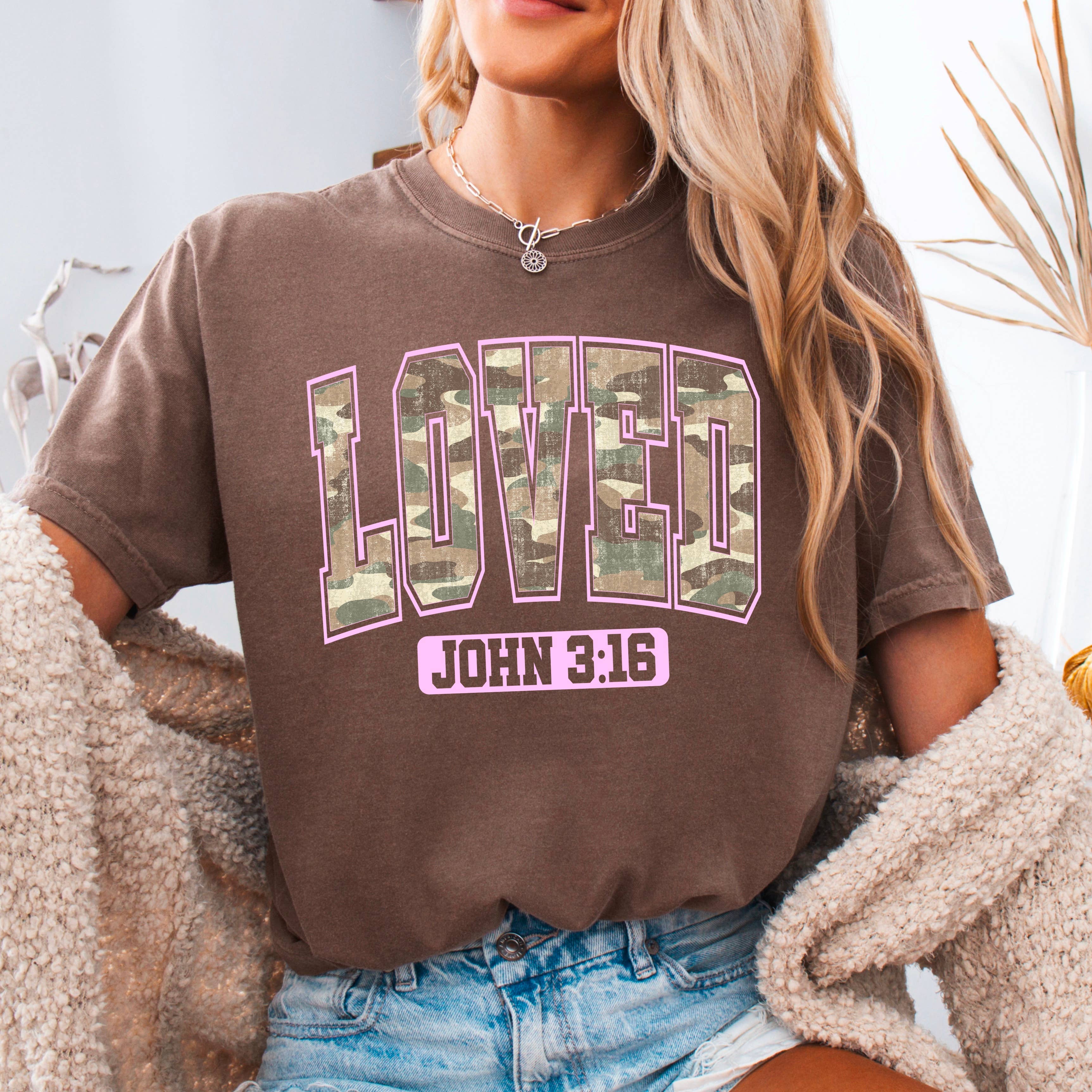 Camo John 3:16  Valentine’S Day Shirt | Comfort Colors Hoodie, Sweatshirt | PodTeesHub.com