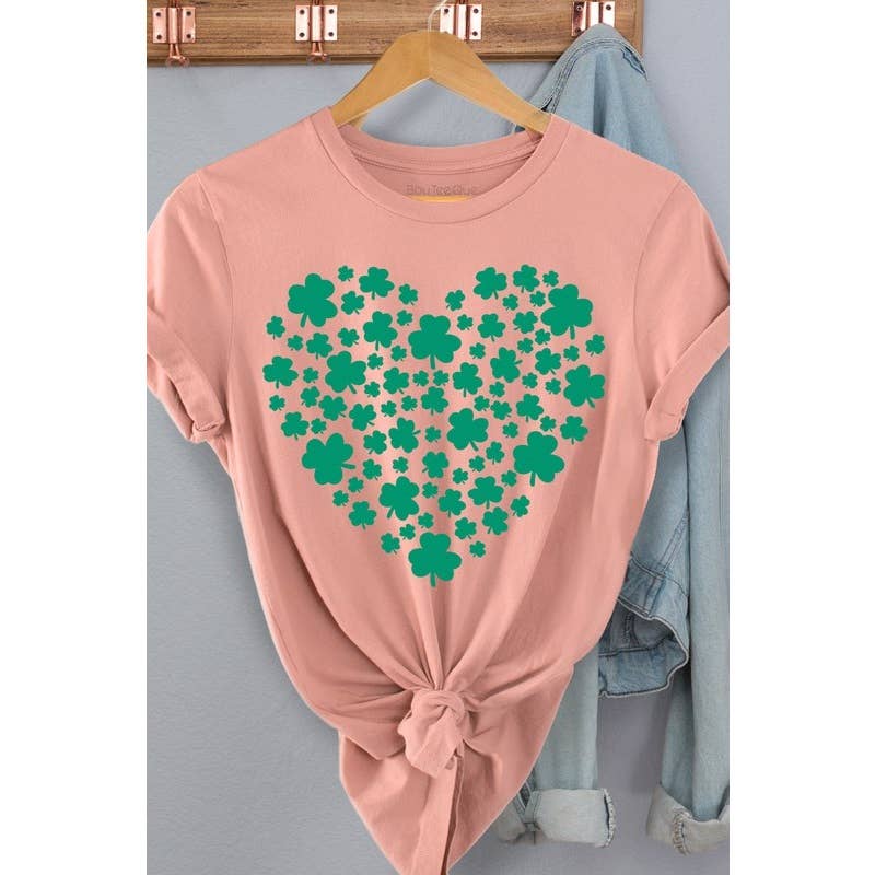 Clover Heart Saint Patricks Day Short Sleeve T Shirt Hoodie, Sweatshirt | PodTeesHub.com