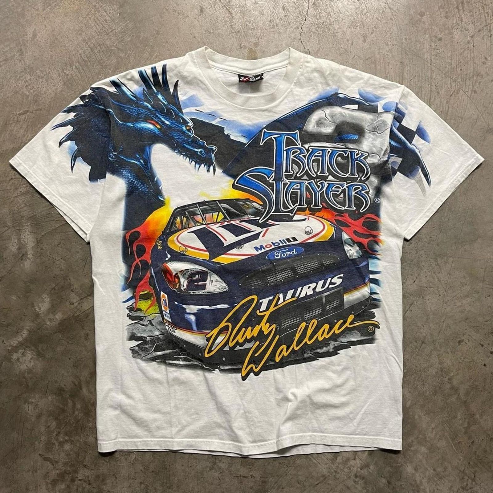 Vintage 1990s Nascar Dragon Racing Graphic Tee Mens Large Hoodie, Sweatshirt | PodTeesHub.com