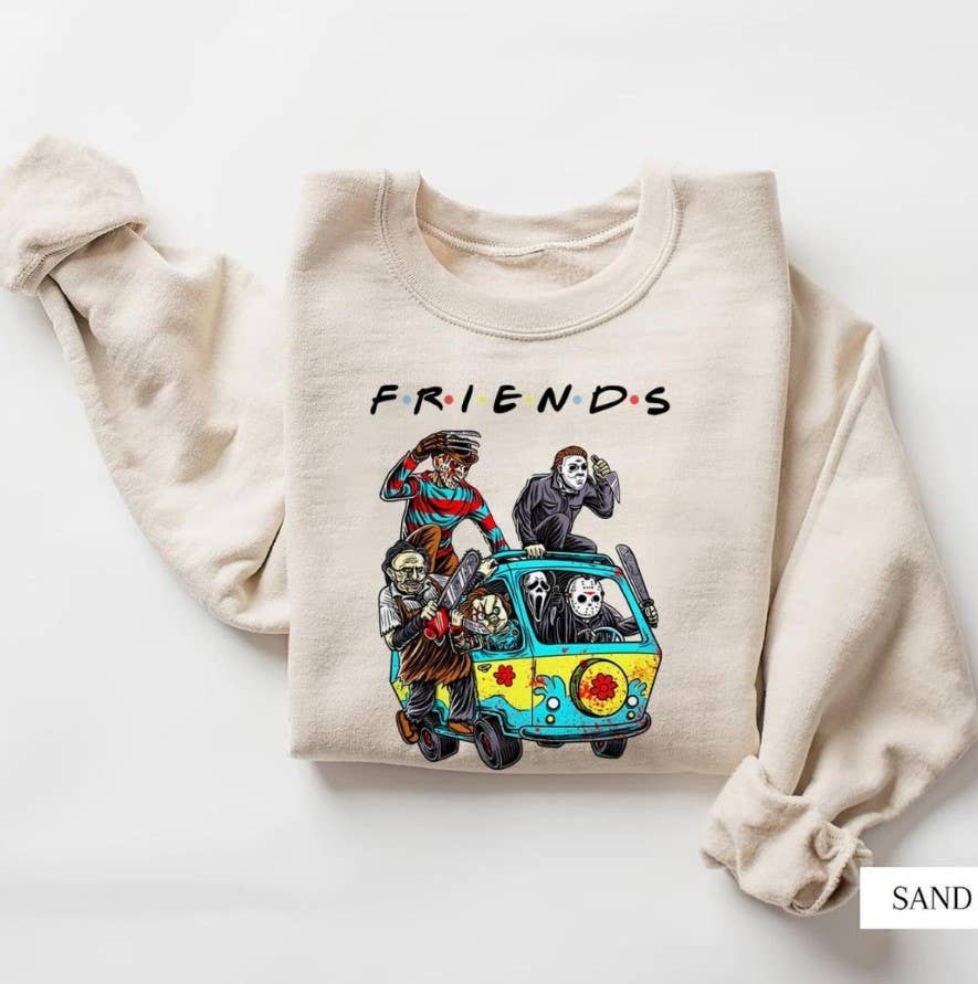 Friends Halloween Sweatshirt - Spooky & Scary Movie Hoodie T-Shirts | PodTeesHub.com