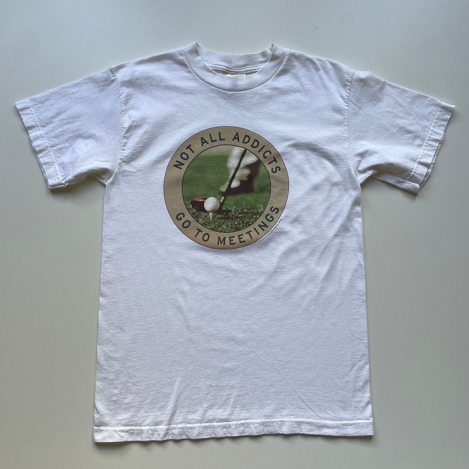 Vintage 90s Addict Golfing Golf Funny T Shirt Medium White Hoodie, Sweatshirt | PodTeesHub.com