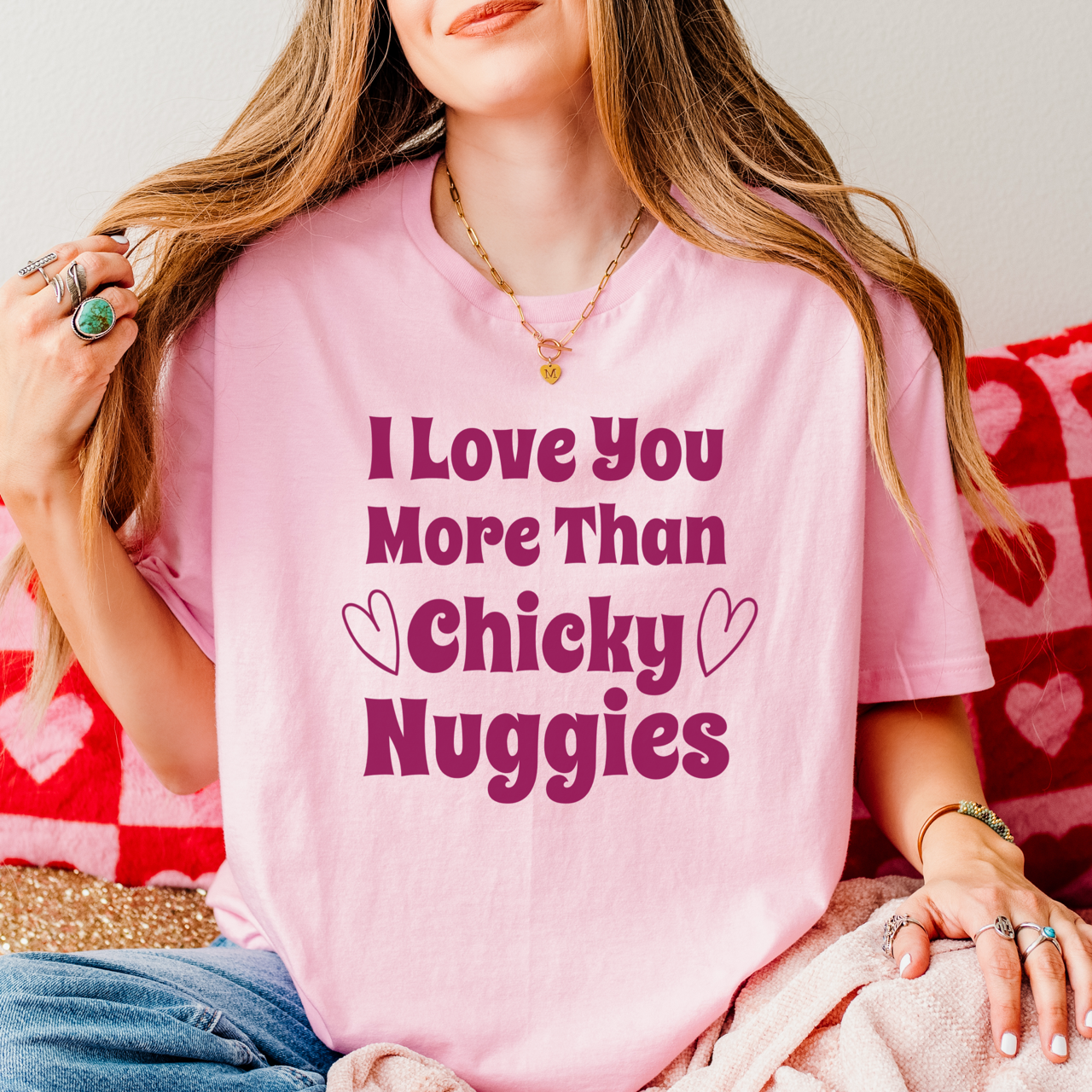 I Love You More Than Chickie Nuggies Valentines Tshirt Hoodie, Sweatshirt | PodTeesHub.com