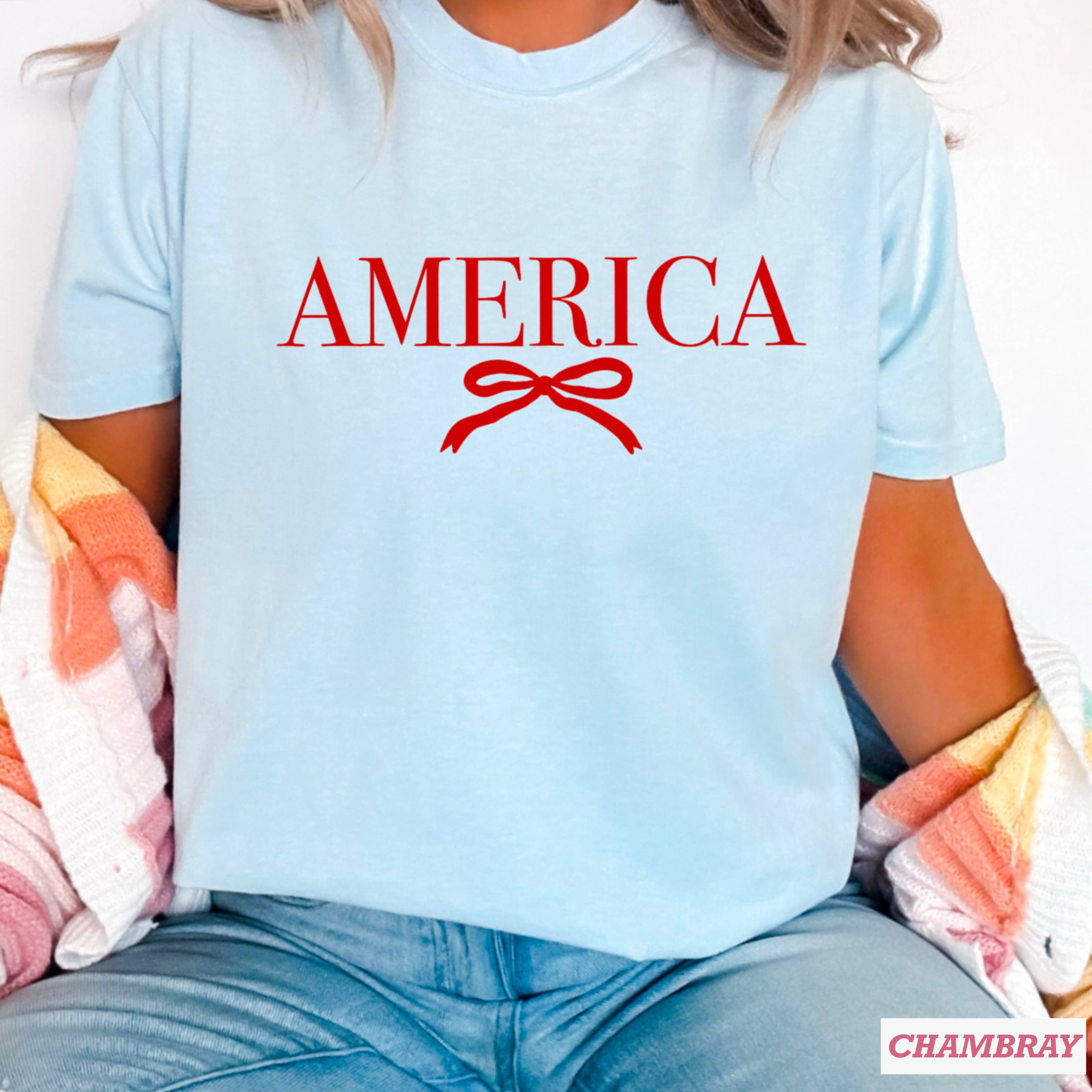 America Coquette  July 4th Graphic Shirt | Comfort Color Hoodie, Sweatshirt | PodTeesHub.com
