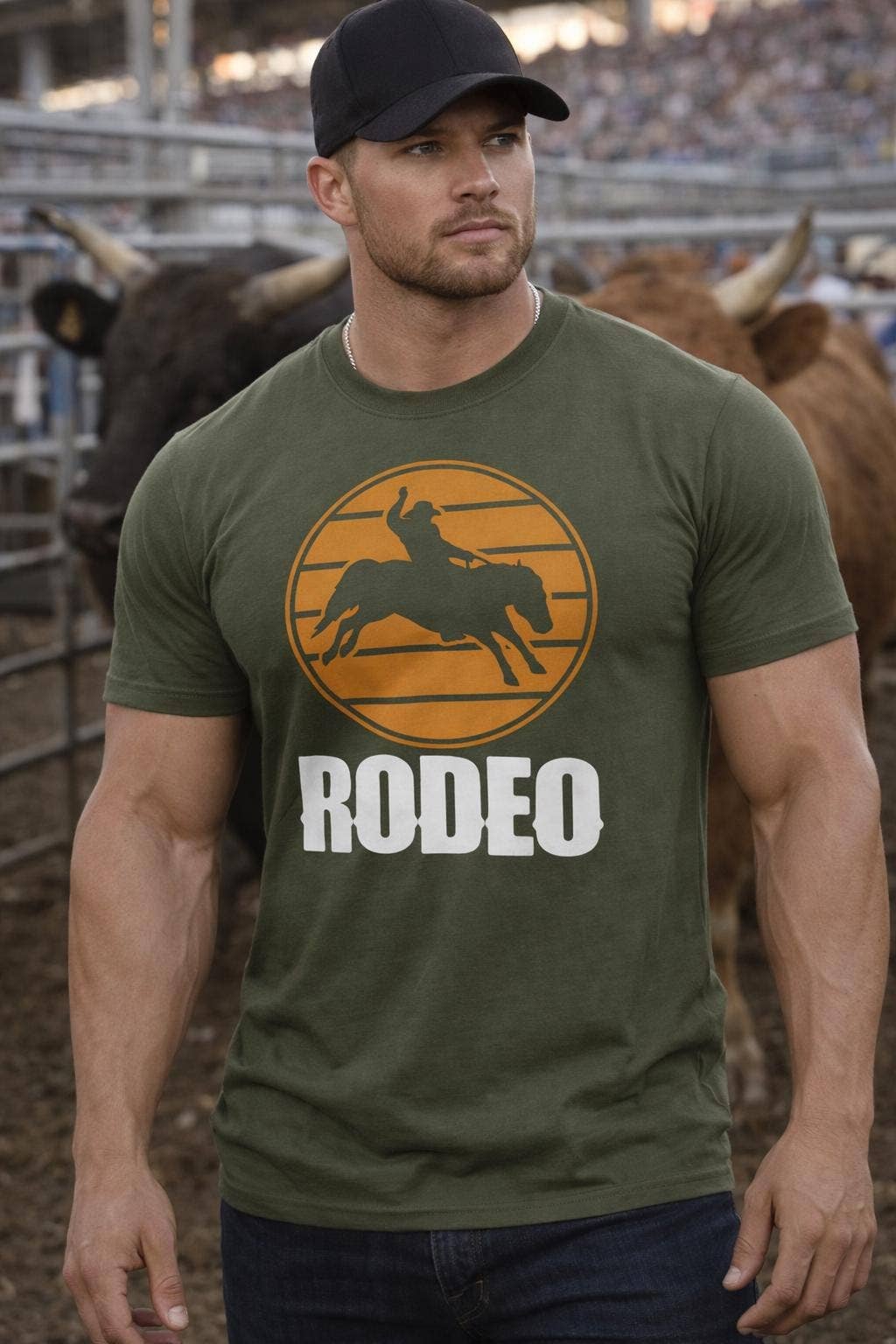 Bucking Bull Cowboy Graphic Tee Houston Rodeo Shirt Hoodie, Sweatshirt | PodTeesHub.com