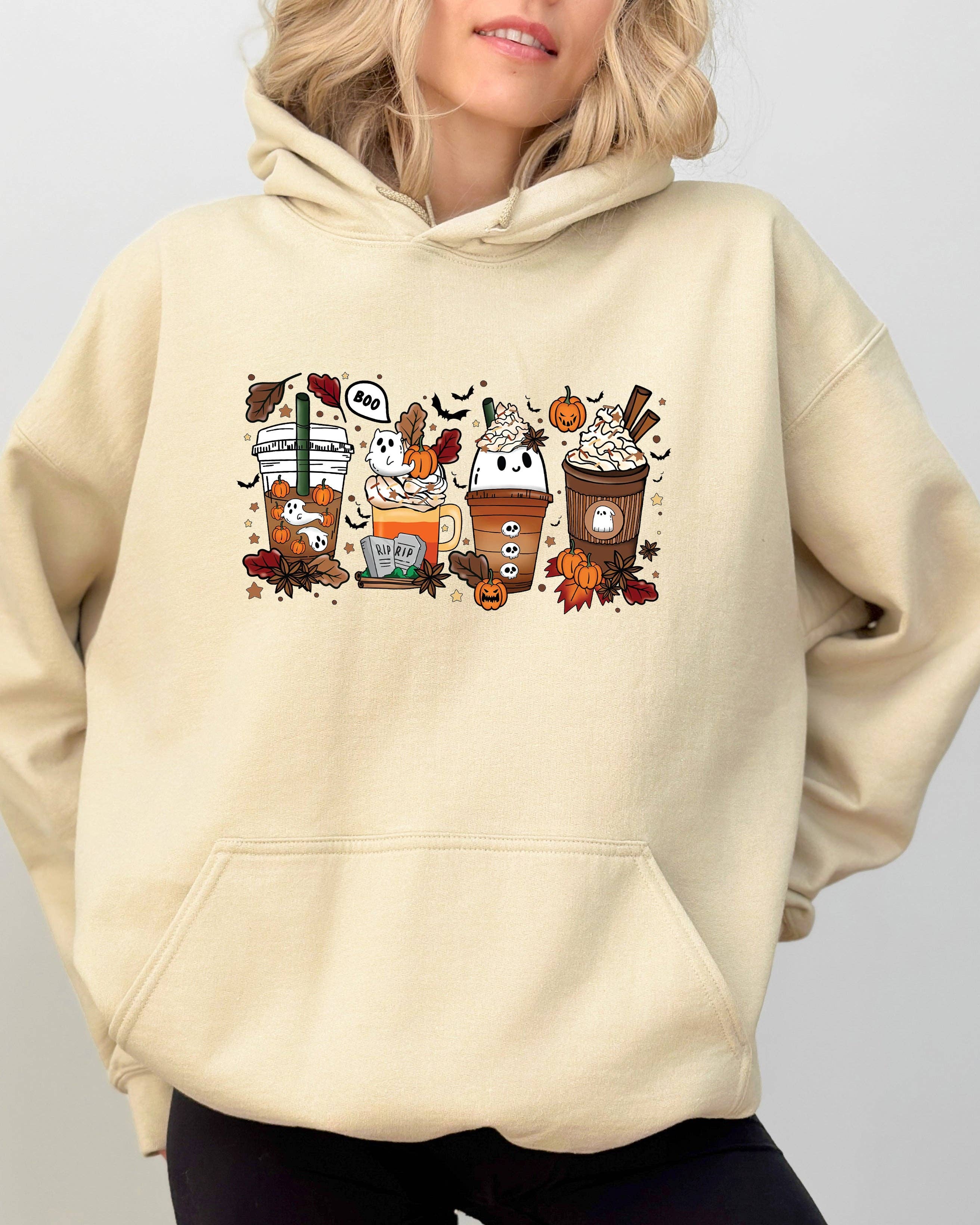 Halloween Coffee, Horror Movie, Spooky, Skeleton, Hoodie T-Shirts, Sweatshirt | PodTeesHub.com