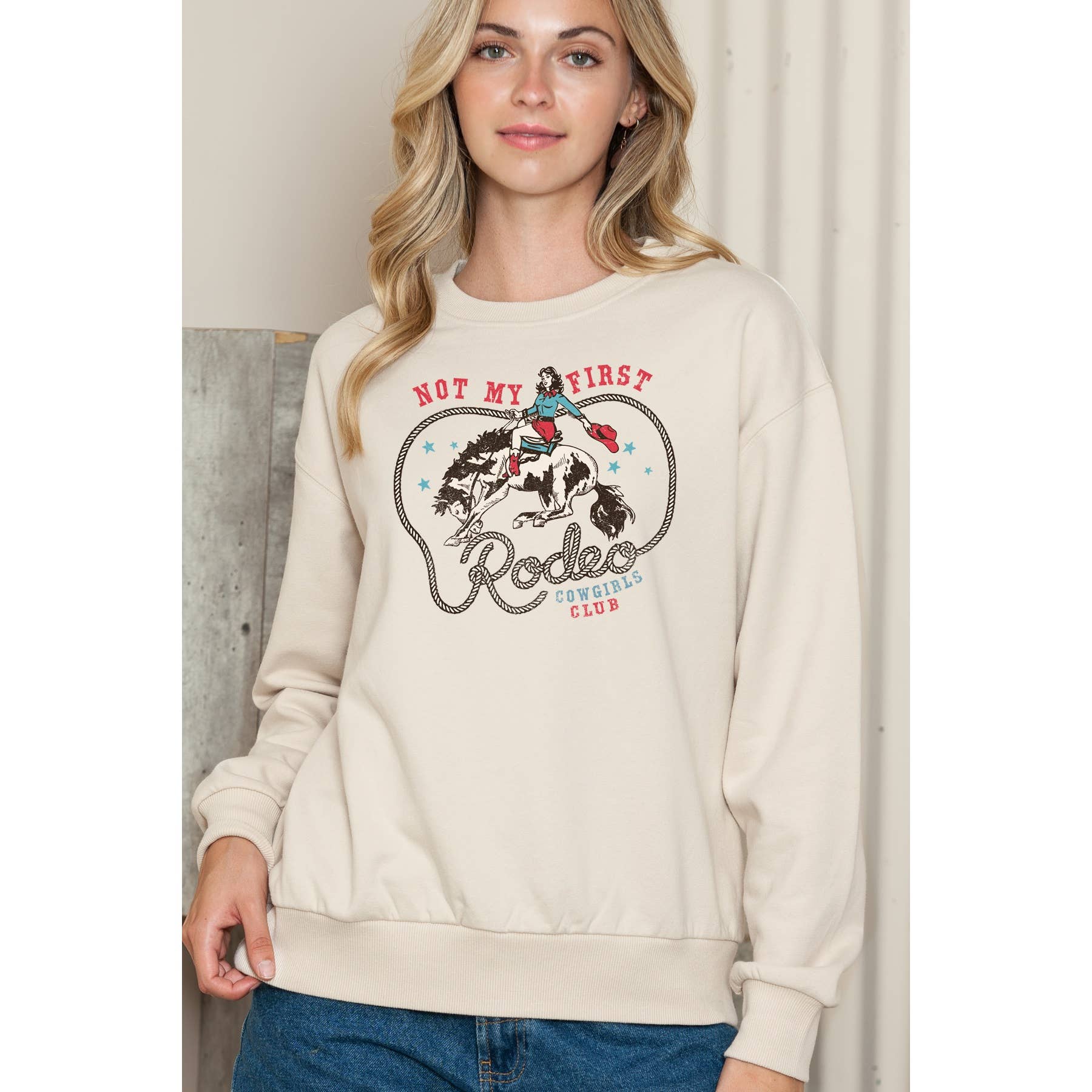 Not My First Rodeo Cowgirls Club Crewneck Sweatshirt T-Shirts, Hoodie | PodTeesHub.com