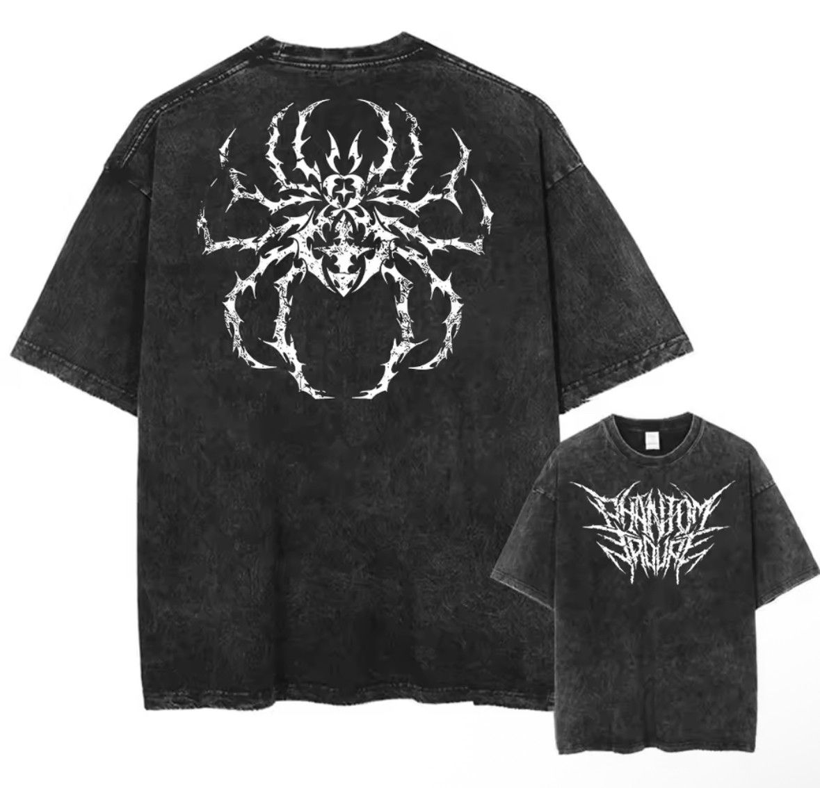 Japanese Brand Y2k Vintage Gothic Hunter Creepy Spider Washed T Shirt Hoodie, Sweatshirt | PodTeesHub.com