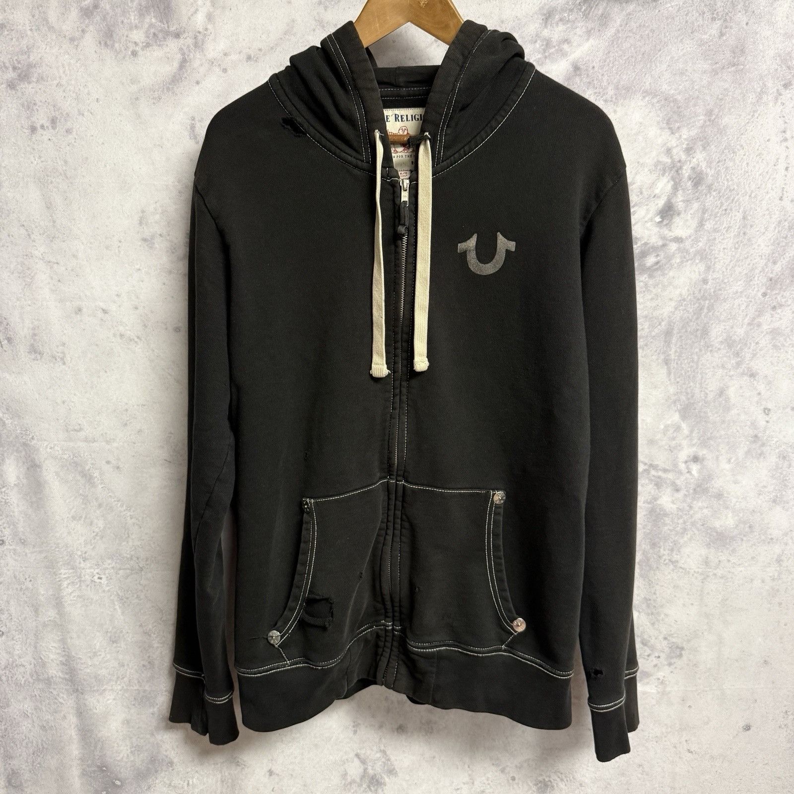 Religion True Religion Hoodie Sweatshirt Mens Xl Black Full Zip World T-Shirts | PodTeesHub.com