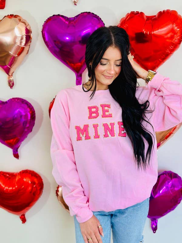 Be Mine Chenille Patch Sweatshirt T-Shirts, Hoodie | PodTeesHub.com