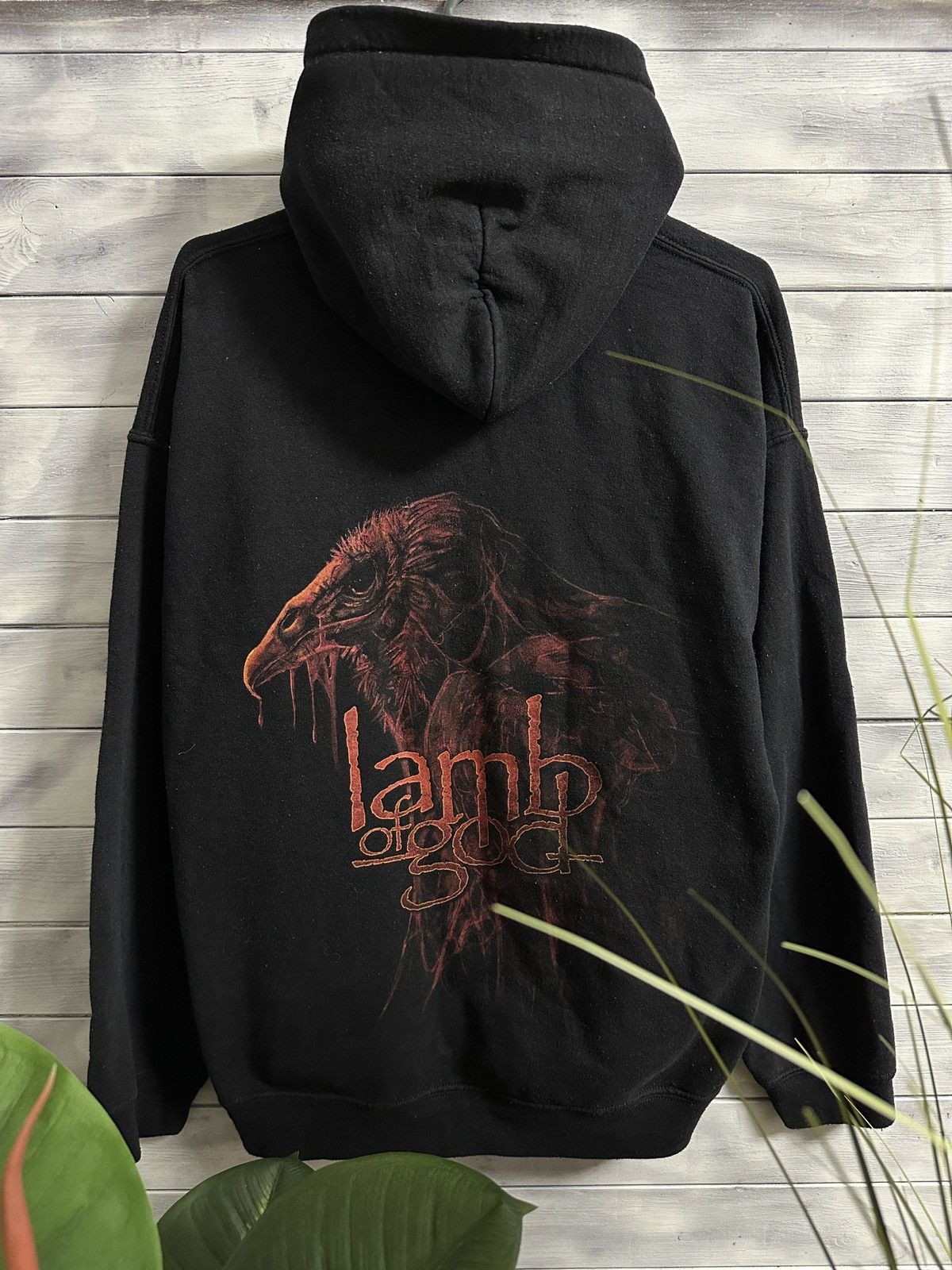 Band Tees Rare Vintage Hoodie Lamb Of God Big Logo Y2k Rock Metal Sweatshirt | PodTeesHub.com