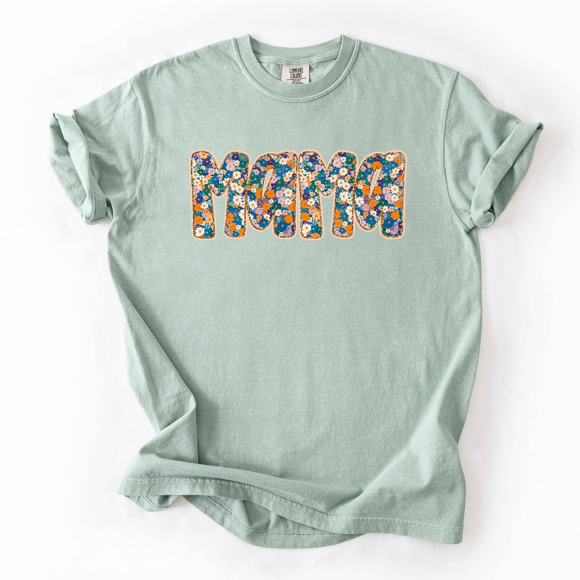 Mama, Mother's Day, Floral, Flowers, Bright Tshirt Hoodie, Sweatshirt | PodTeesHub.com