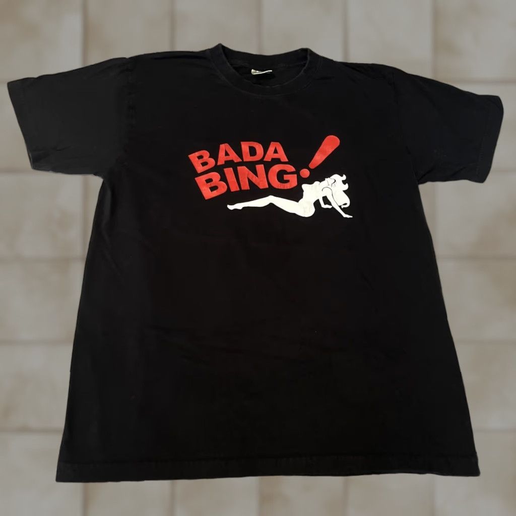 Vintage The Sopranos T Shirt Bada Bing Promo Hbo Us Clothing Company Size M Black Short Slee Hoodie, Sweatshirt
