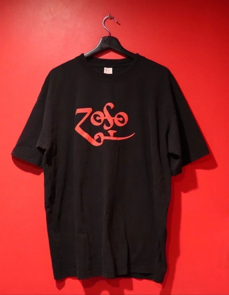 Led Zeppelin X Vintage Vintage 1990s Led Zeppelin Zoso Embroided Tee Hoodie, Sweatshirt | PodTeesHub.com