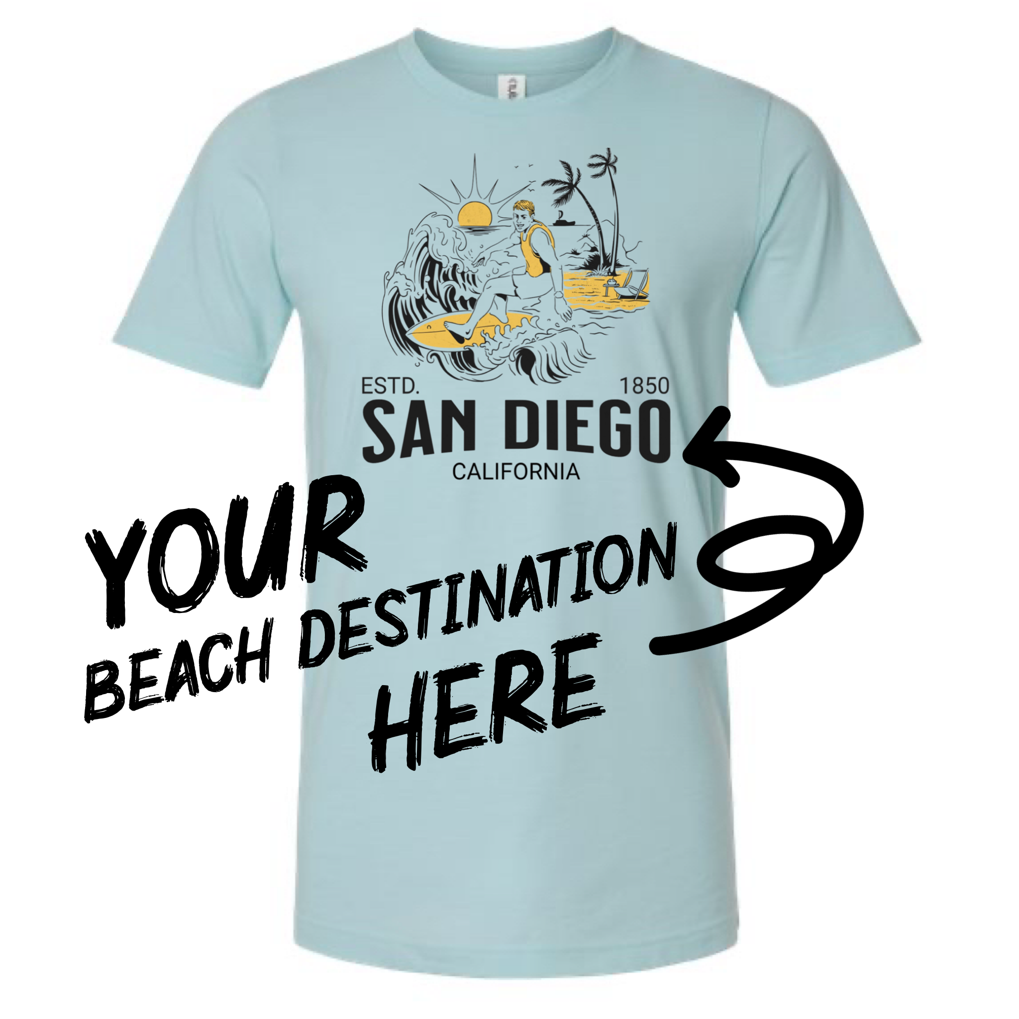 Your Destination | Vintage Surfer Tshirt Hoodie, Sweatshirt | PodTeesHub.com
