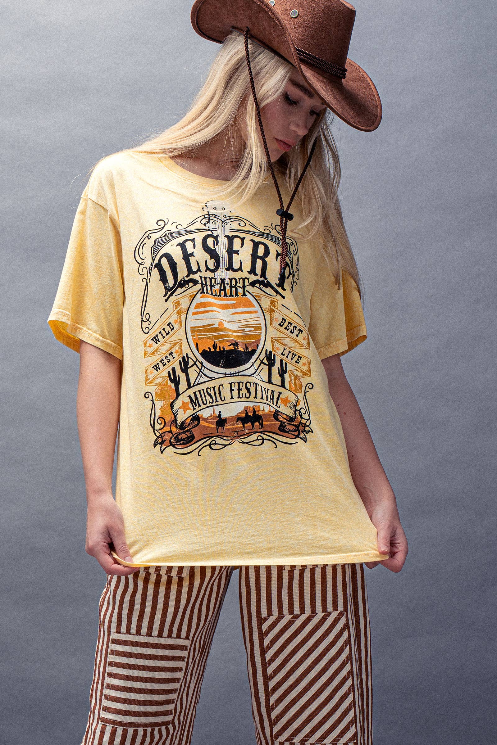 Desert Heart Music Festival Western Graphic Oversized Tee Hoodie, Sweatshirt | PodTeesHub.com