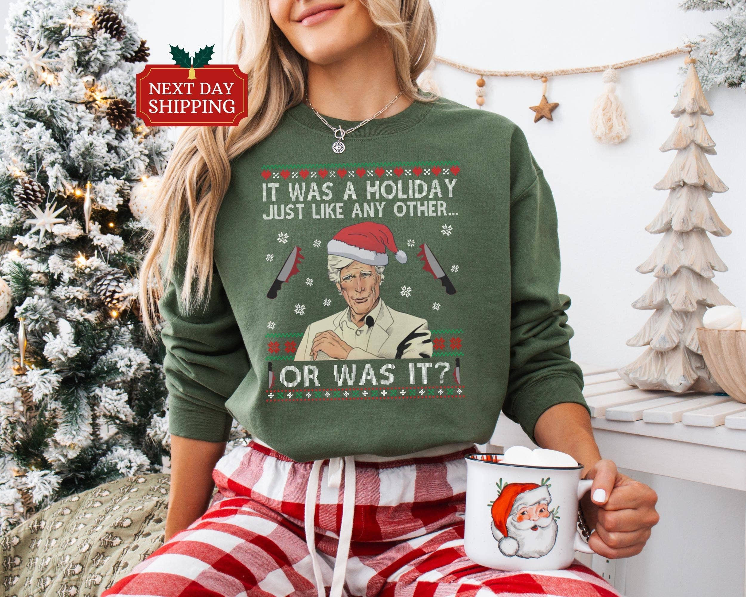 True Crime Ugly Christmas Sweater Party Sweatshirt T-Shirts, Hoodie | PodTeesHub.com