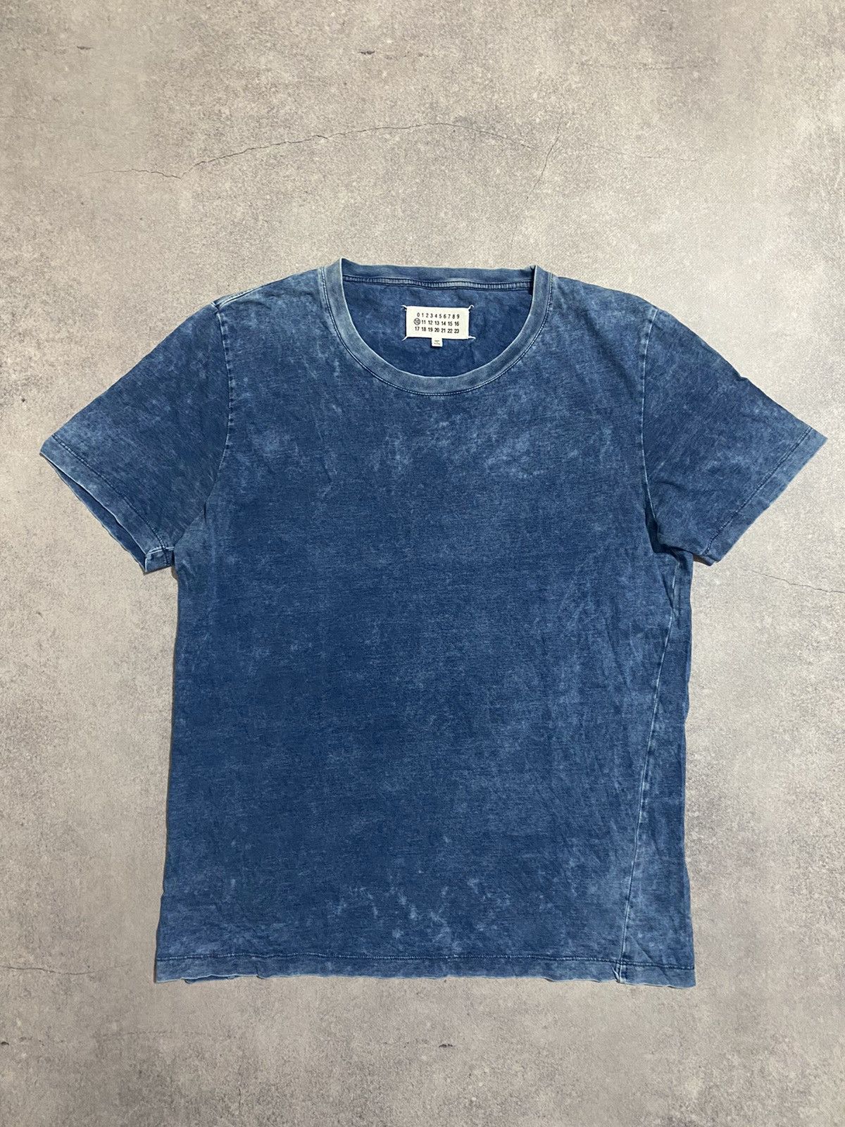 Margiela Ss2017 Maison Margiela Basic Signature Navy Washed T Shirt Hoodie, Sweatshirt | PodTeesHub.com