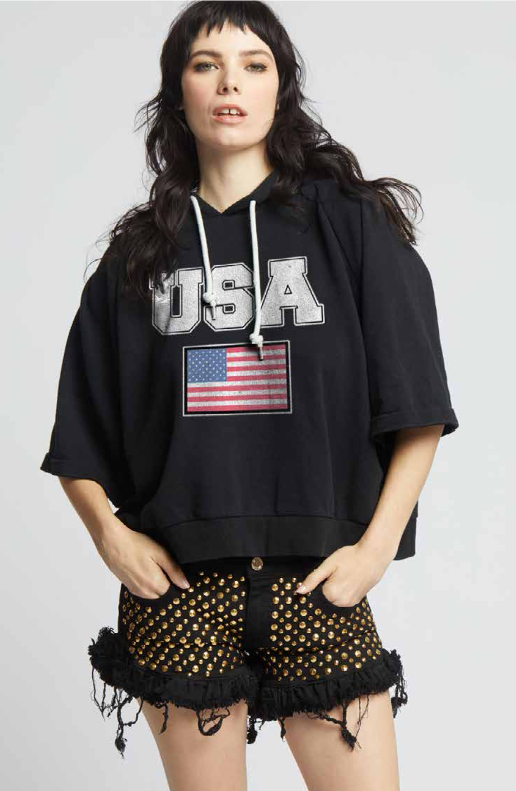 303638 - 530 Usa One Size  Short Slv Cropped Hoodie T-Shirts, Sweatshirt | PodTeesHub.com
