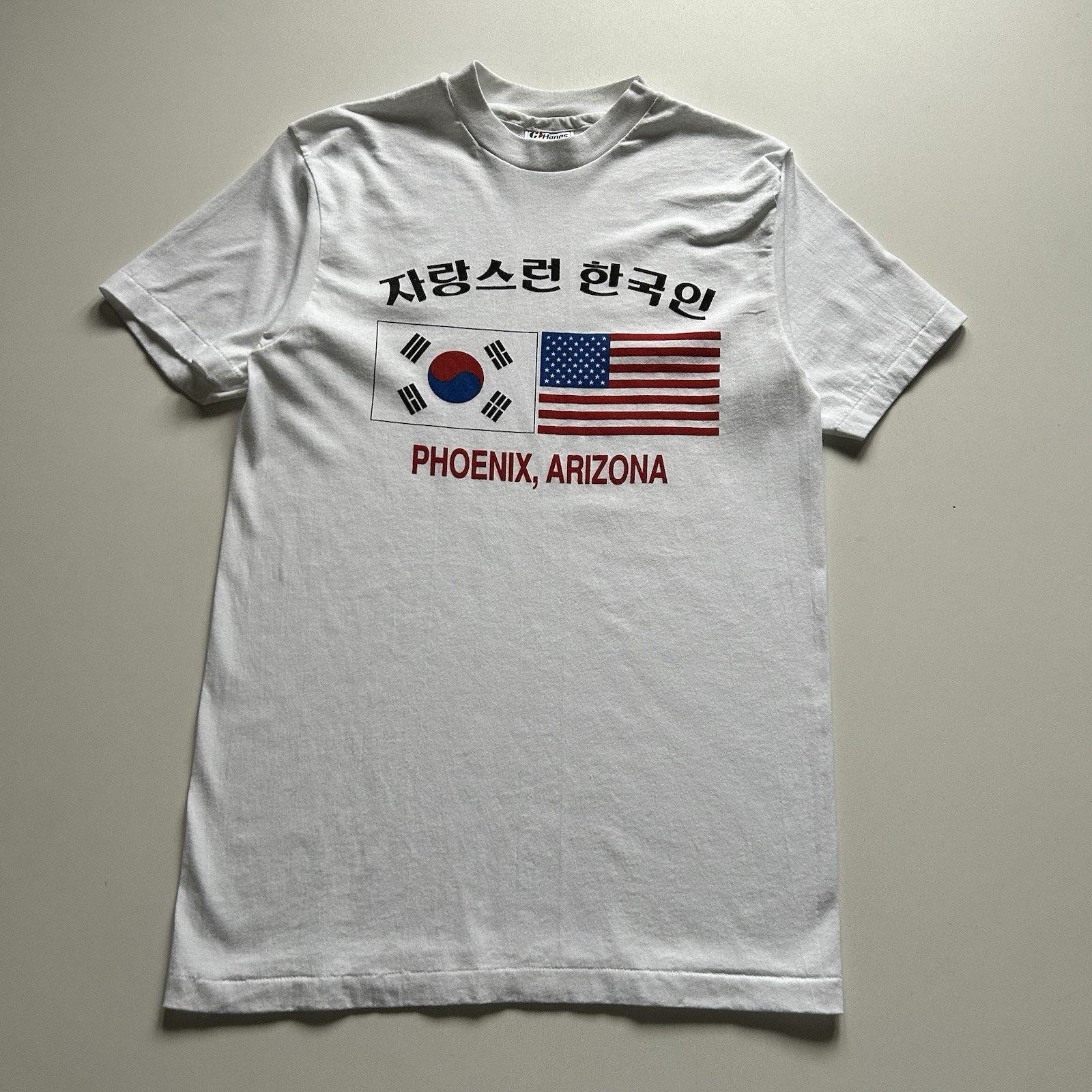 Vintage 80s Phoenix Arizona T Shirt Xl Hanes Korea Usa Flag Hoodie, Sweatshirt | PodTeesHub.com