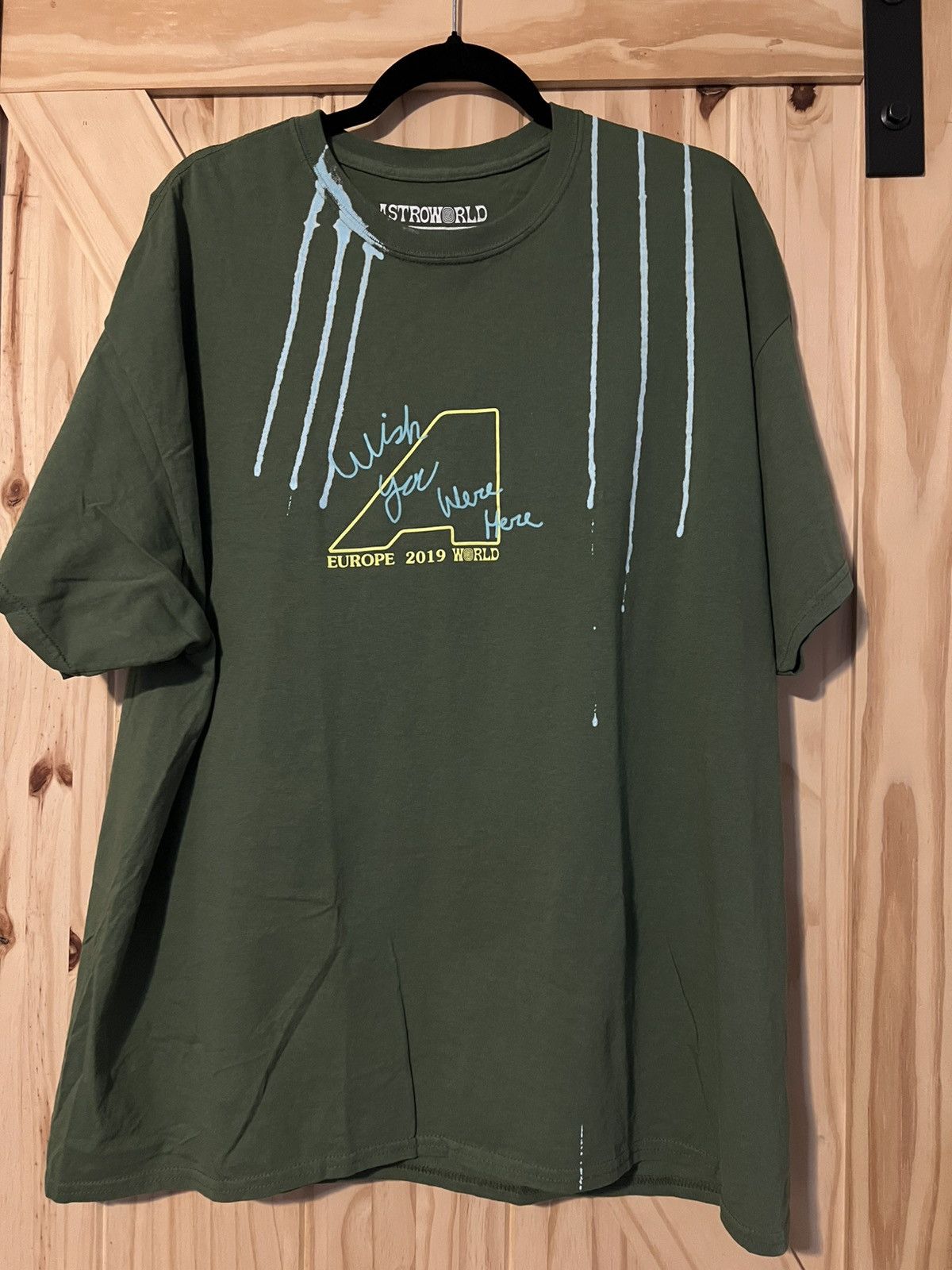 Scott Travis Scott Astroworld Europe 2019 Green Washed Tee Hoodie, Sweatshirt | PodTeesHub.com