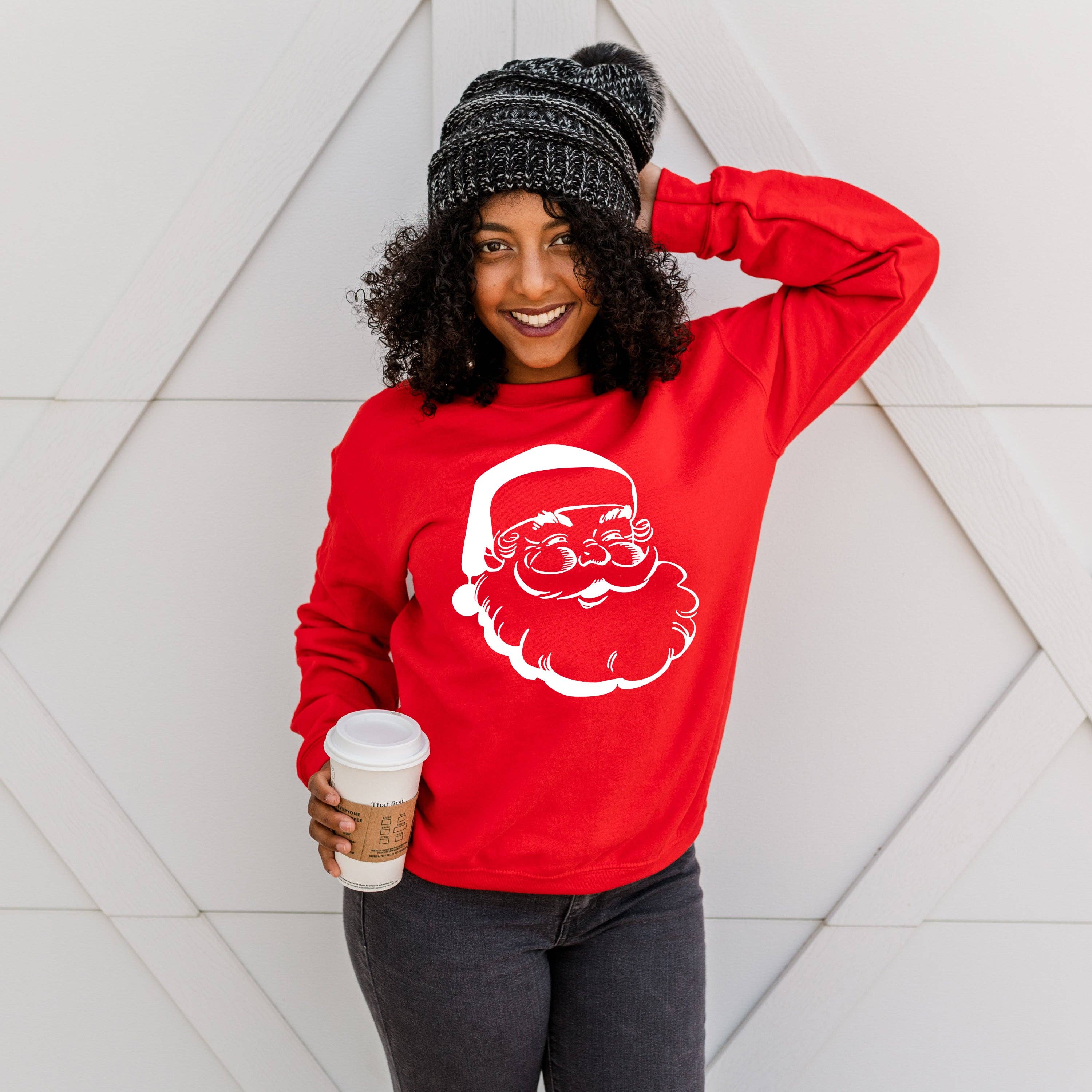 Retro Santa Crewneck Sweatshirt | Christmas | S-2XL T-Shirts, Hoodie | PodTeesHub.com