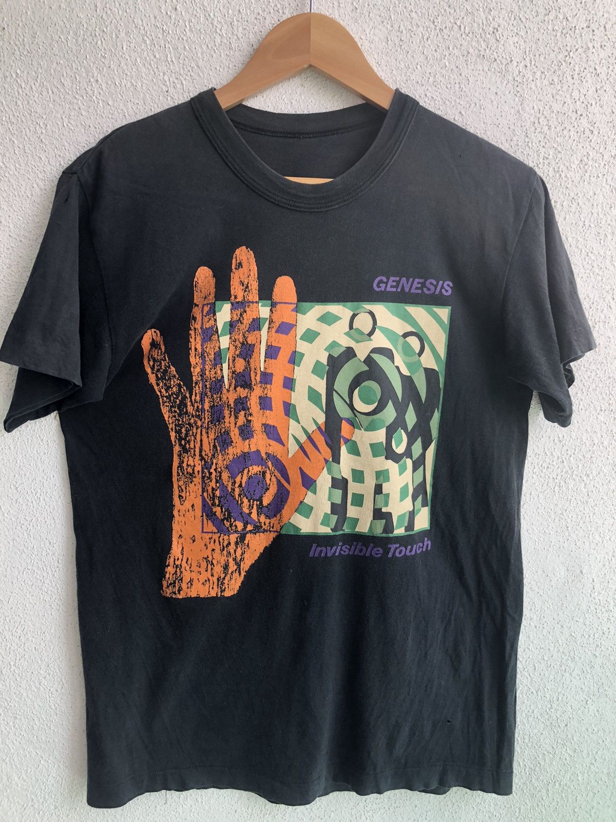 Vintage Genesis Invisible Touch Tour Distressed T-Shirts, Hoodie, Sweatshirt | PodTeesHub.com