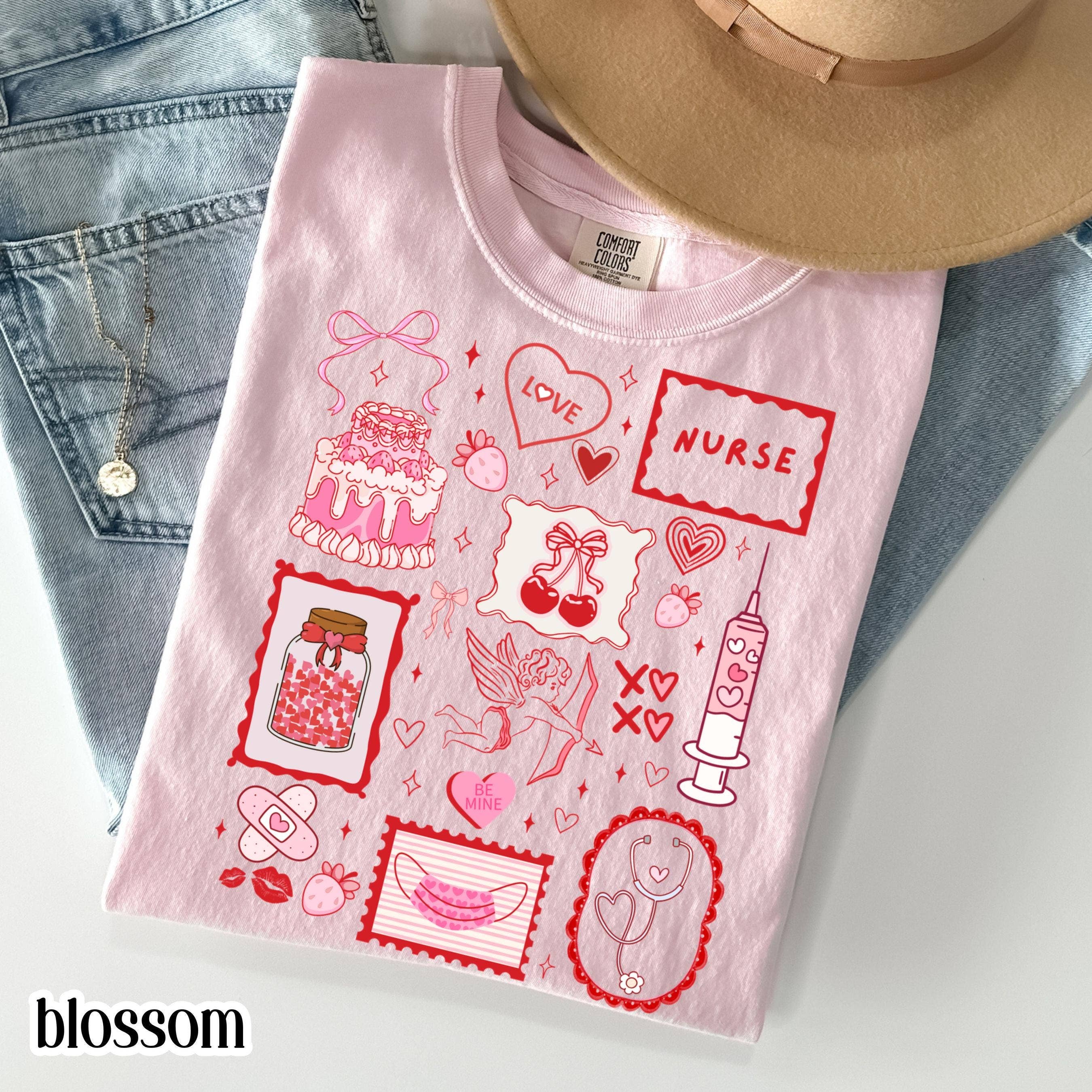 Pediatric Love Rn Heart T-Shirt Cute Vday Tee Hoodie, Sweatshirt | PodTeesHub.com