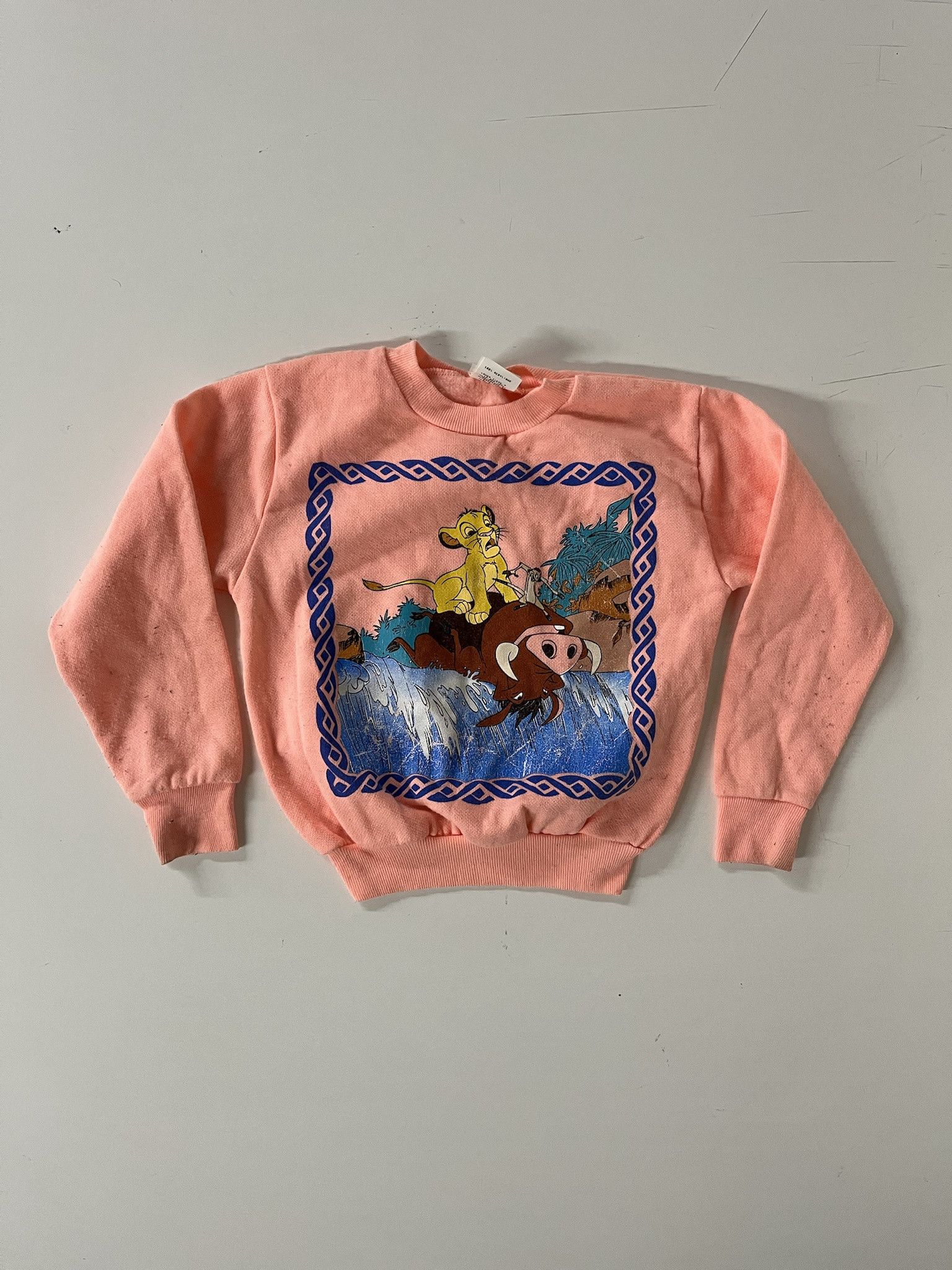 Vintage 80s Lion King Crewneck Baby Tee Timone And Pumba Kids Sweatshirt Size Kids M 5 6 Hoodie | PodTeesHub.com
