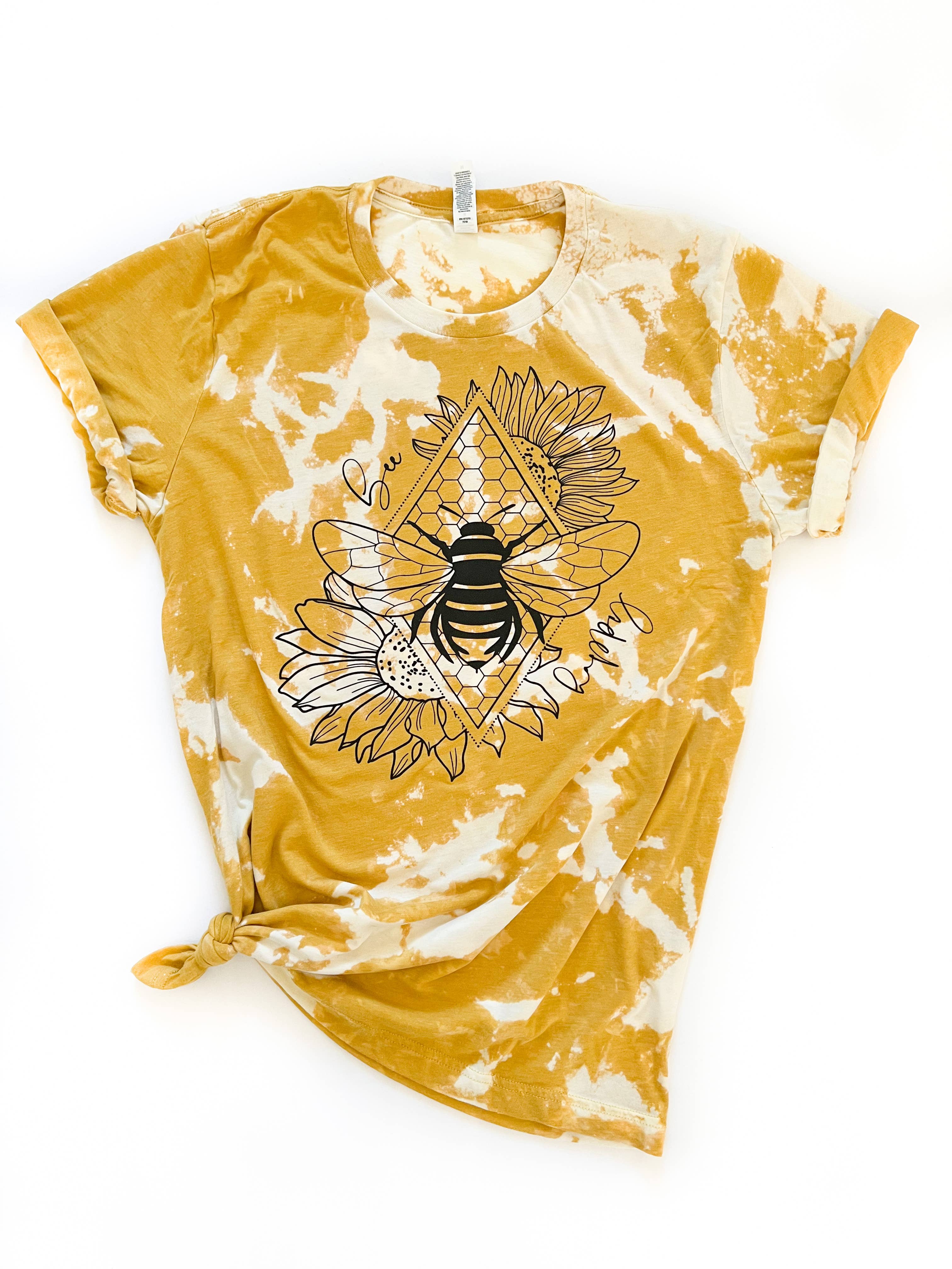 Bee Happy Bee. Honeycomb Tie-Dye Tee Hoodie, Sweatshirt | PodTeesHub.com