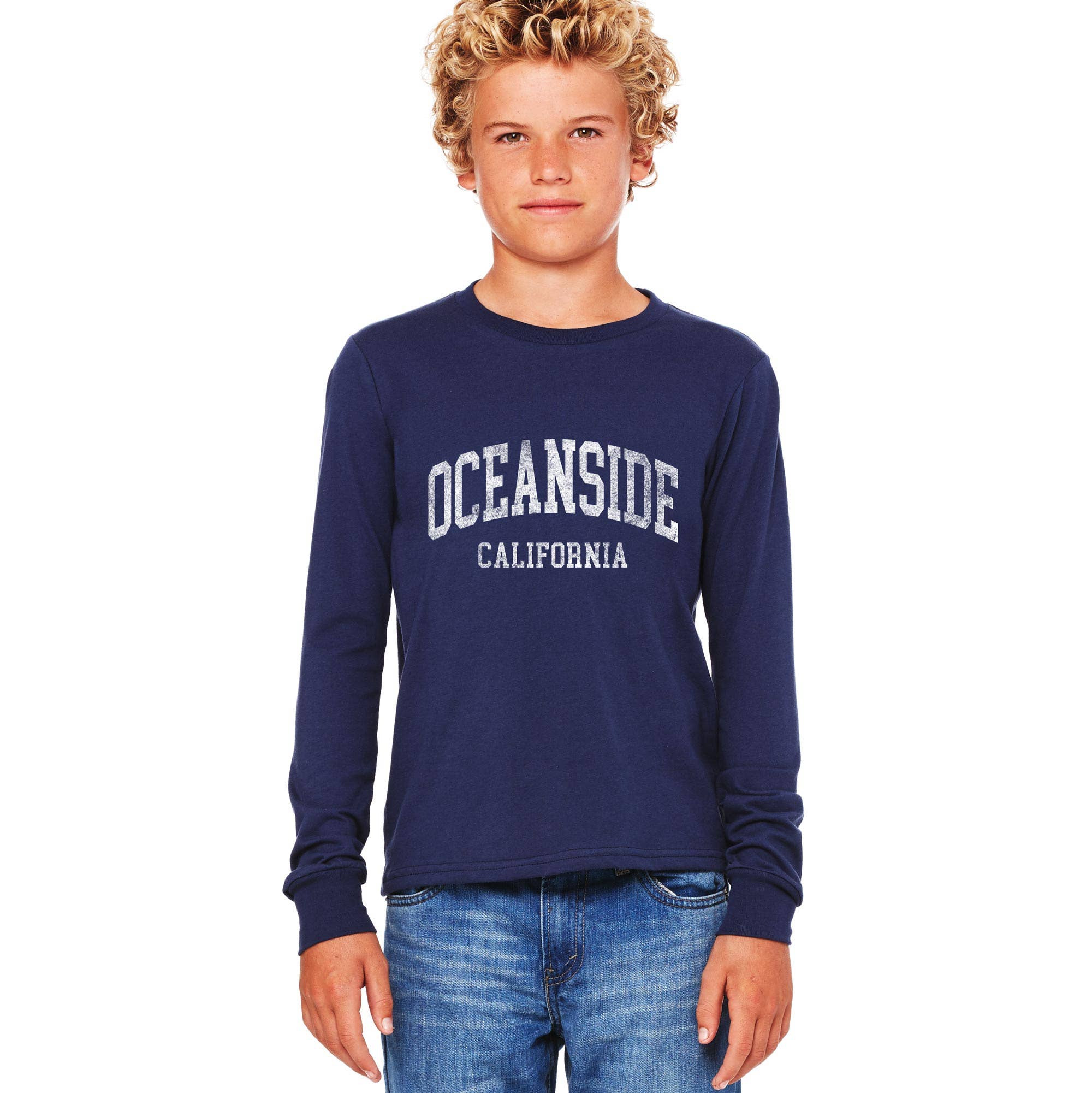Custom Youth Long Sleeve Tee with Name Location or Logo Hoodie, Sweatshirt | PodTeesHub.com