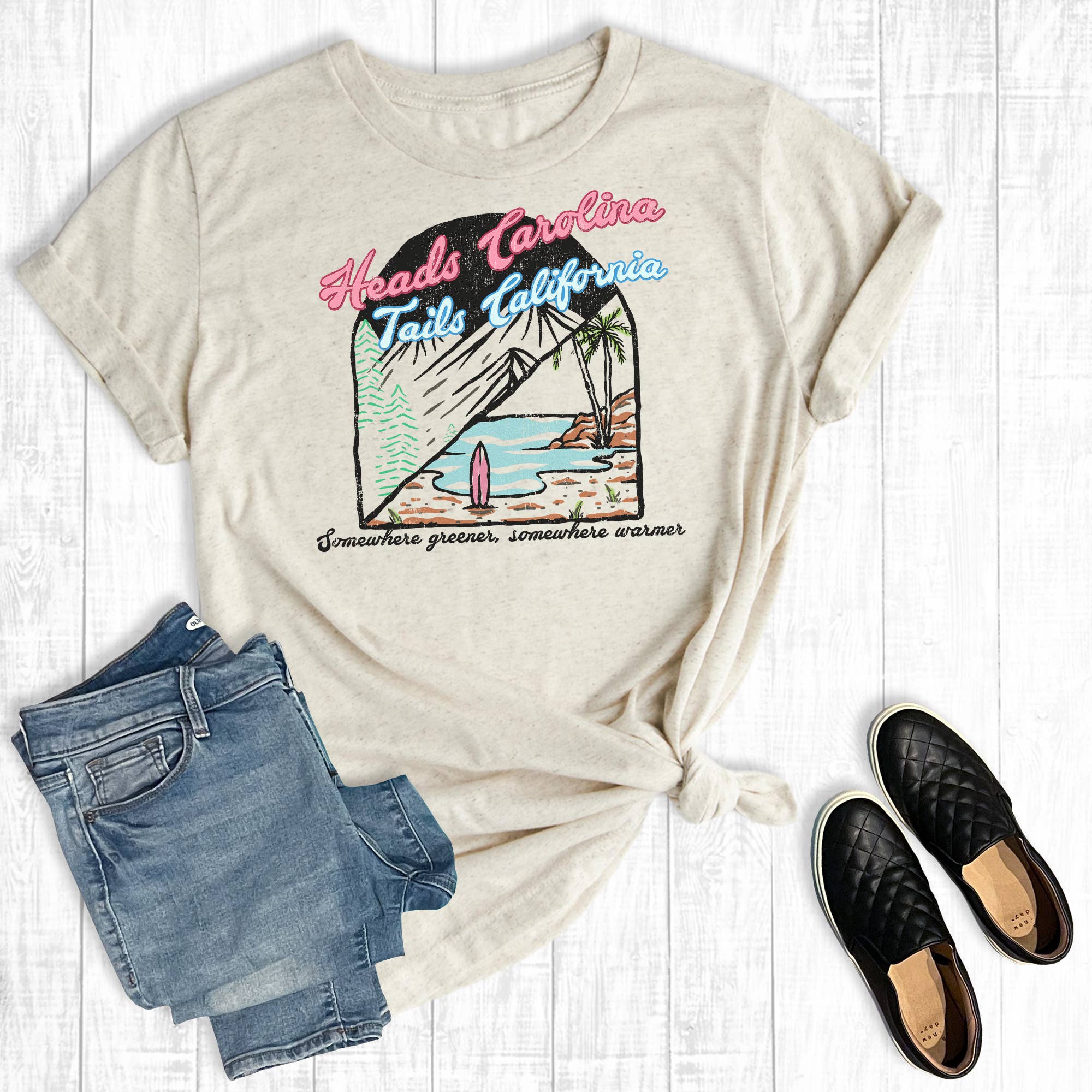 Western Heads Carolina Tails California Graphic Tee Hoodie, Sweatshirt | PodTeesHub.com