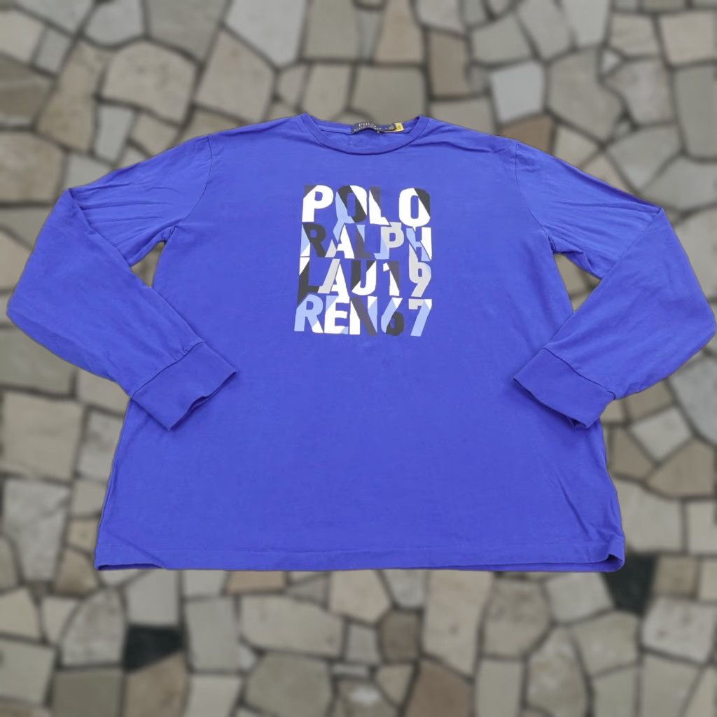 Ralph Lauren Polo Ralph Lauren Men S Long Sleeve Graphic Crewneck T Shirt Medium Blue Cotton Al Hoodie, Sweatshirt