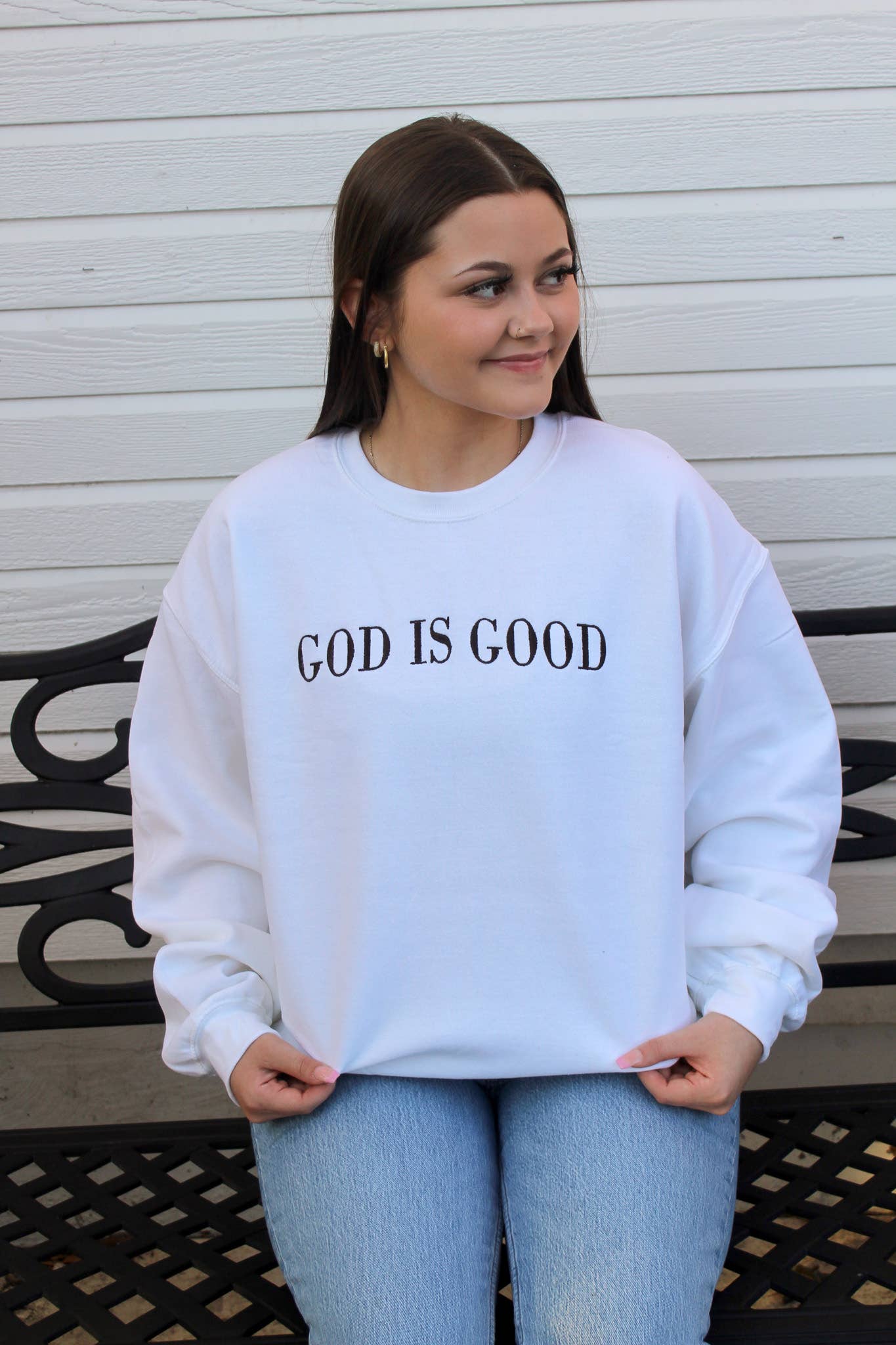 God Is Good Embroidered Sweater T-Shirts, Hoodie, Sweatshirt | PodTeesHub.com
