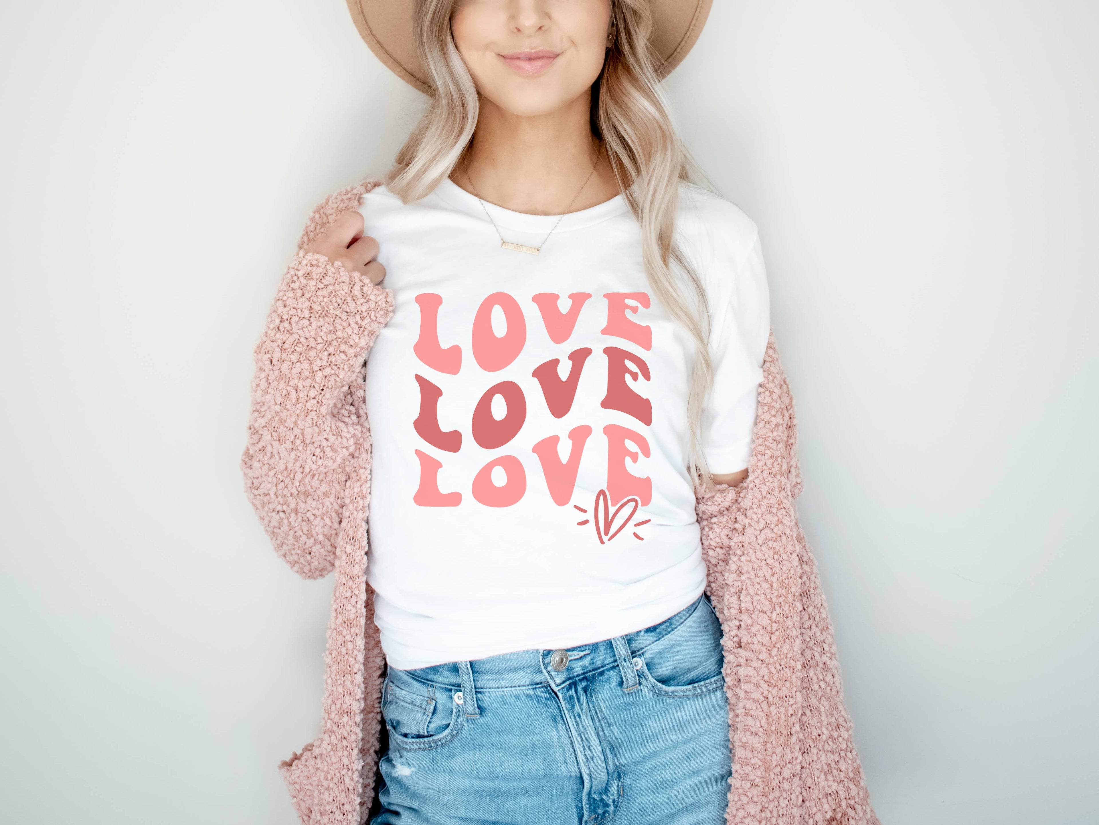 Retro Love Repeat | Valentines Day Graphic Tee Hoodie, Sweatshirt | PodTeesHub.com