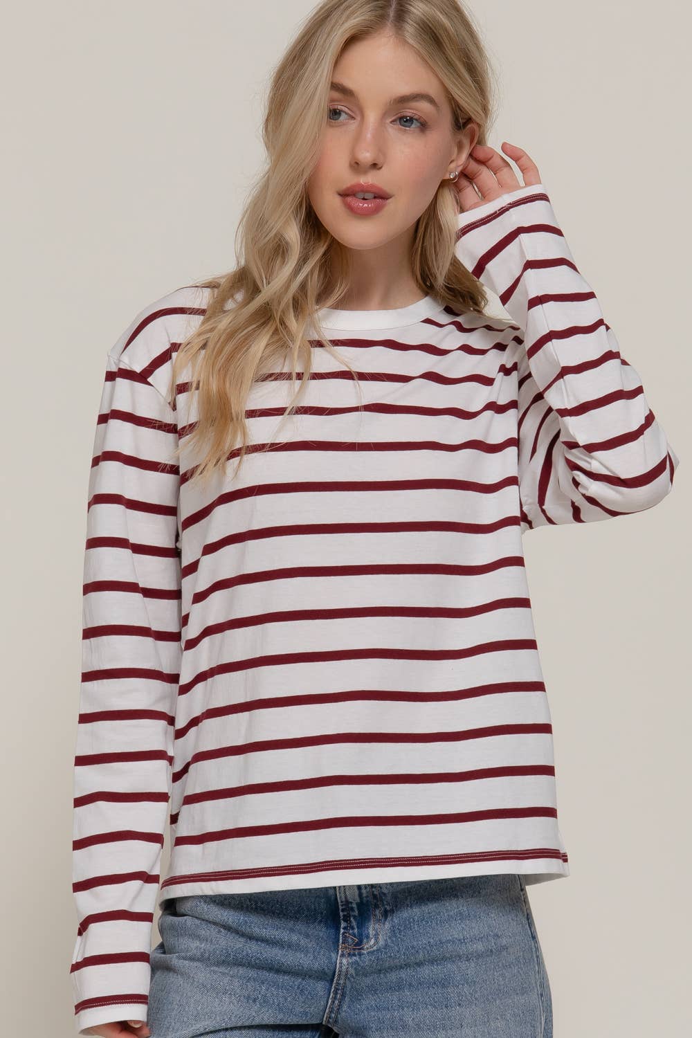 .._ 0711 Long Sleeve Round Neck Y/D Stripe Tee SI-28276 Hoodie, Sweatshirt | PodTeesHub.com