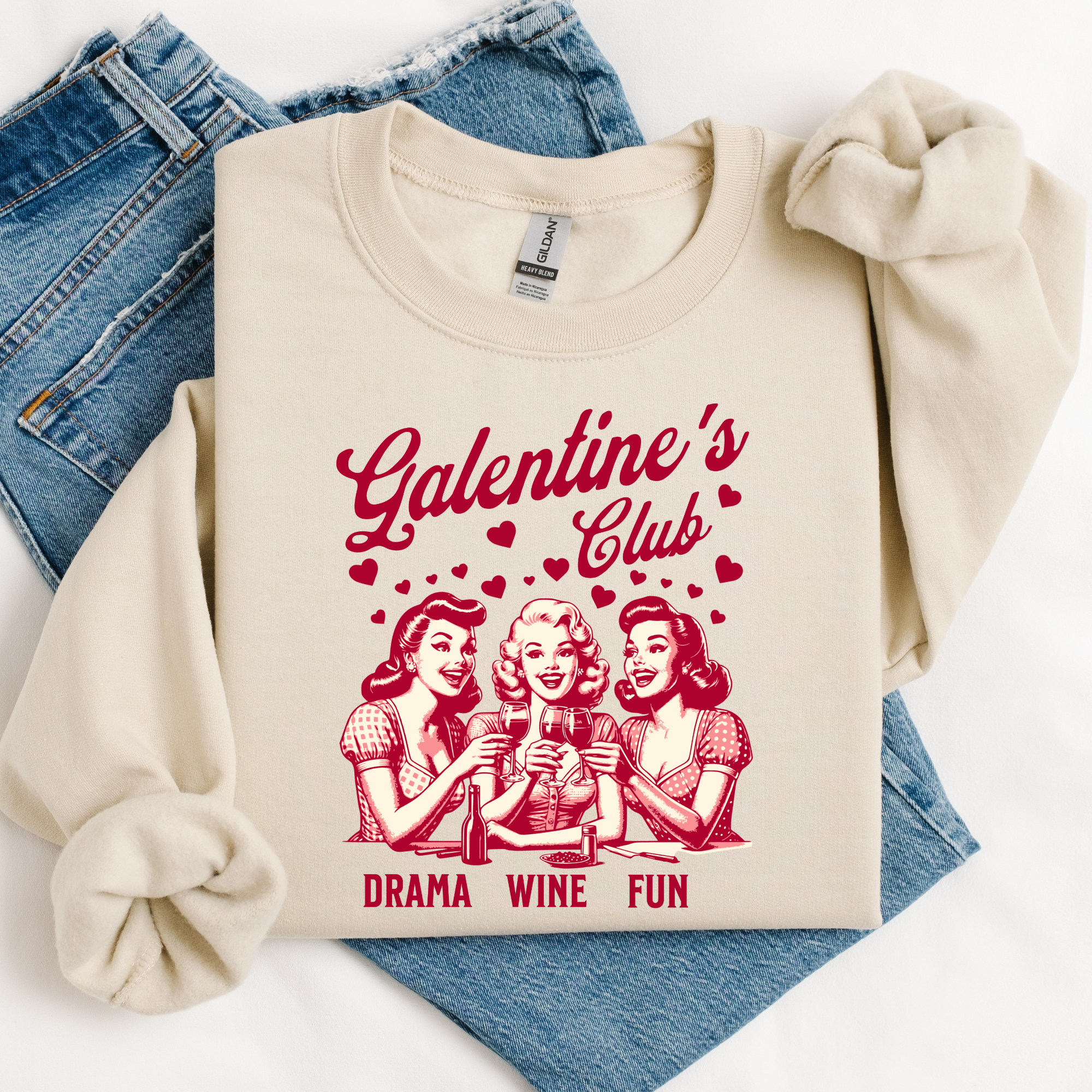 Galentines Club Graphic Tee/Crewneck Hoodie, Sweatshirt | PodTeesHub.com