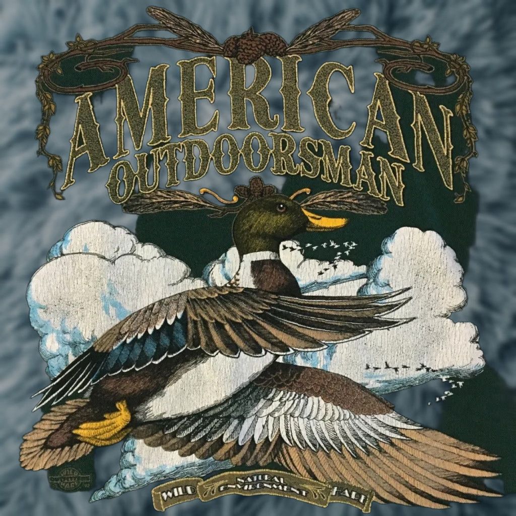 Vintage Vtg 90s American Outdoorsman Duck Faded Sweatshirt S Usa Nature Animal Grunge Shirt Mens Gre Hoodie | PodTeesHub.com