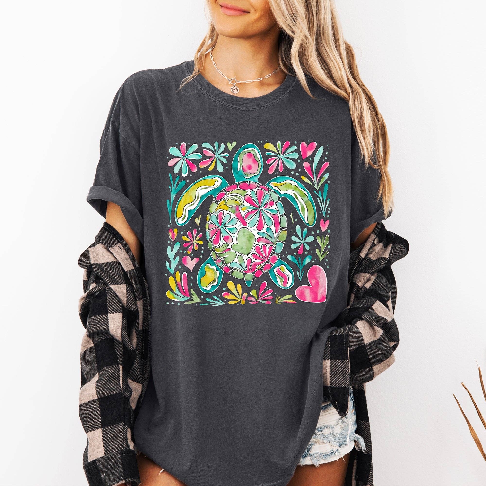 Painted Sea Turtle, Turtle, Sea, Ocean, Summer Beach T-Shirt Hoodie, Sweatshirt | PodTeesHub.com