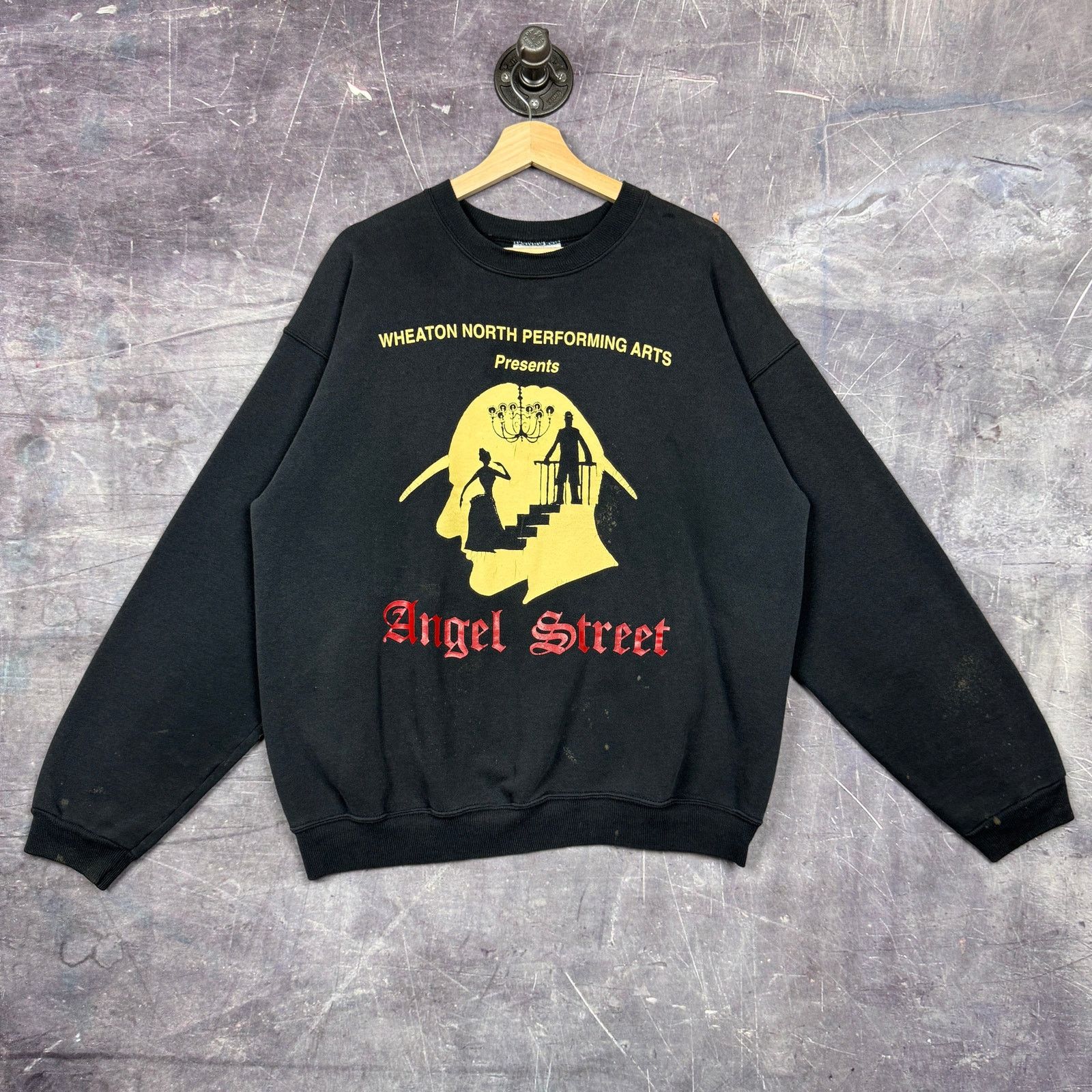 Vintage 90s Angel Street Performing Arts Graphic Sweatshirt L 0035 T-Shirts, Hoodie | PodTeesHub.com