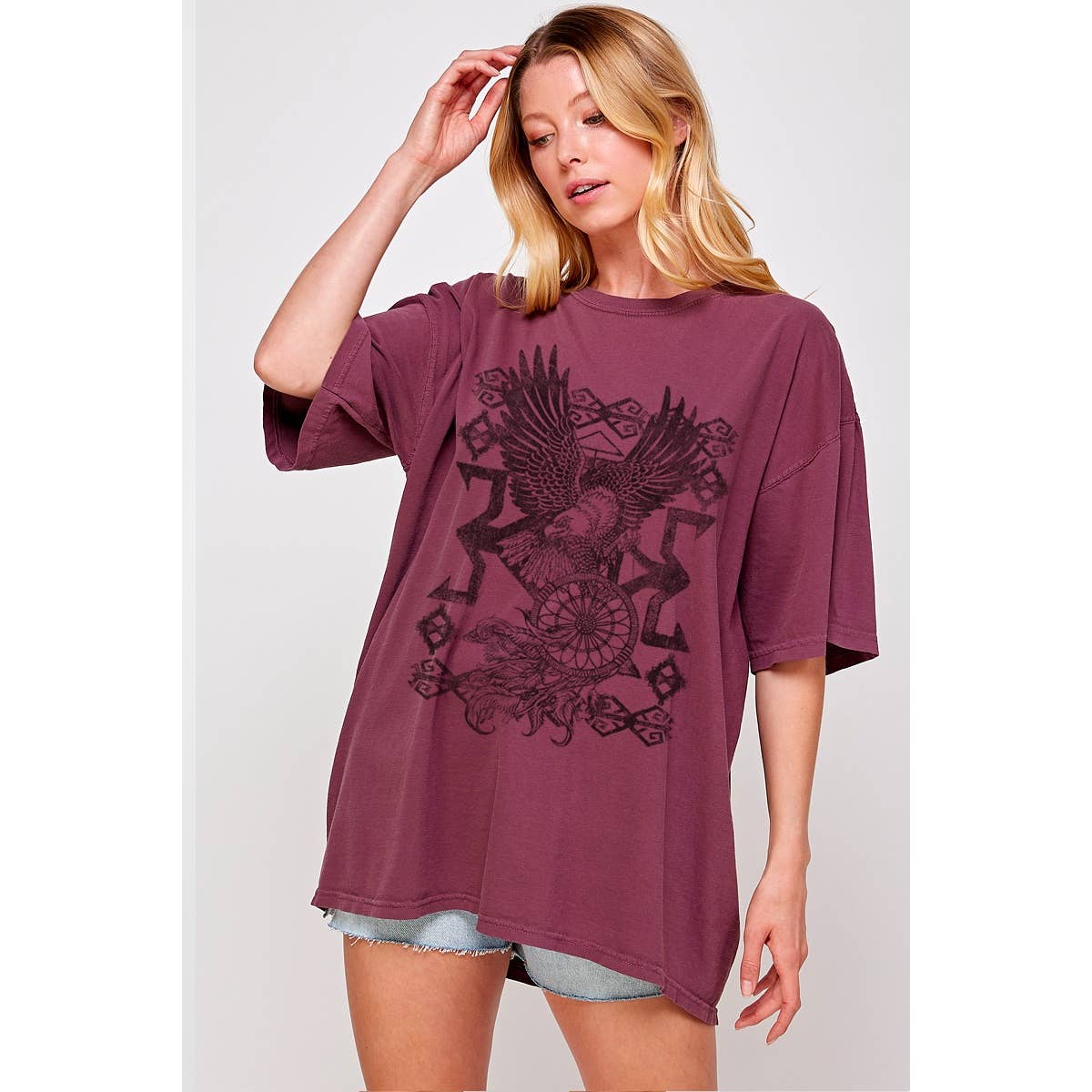 Dreamcatcher Vintage Graphic Oversized Tee Hoodie, Sweatshirt | PodTeesHub.com