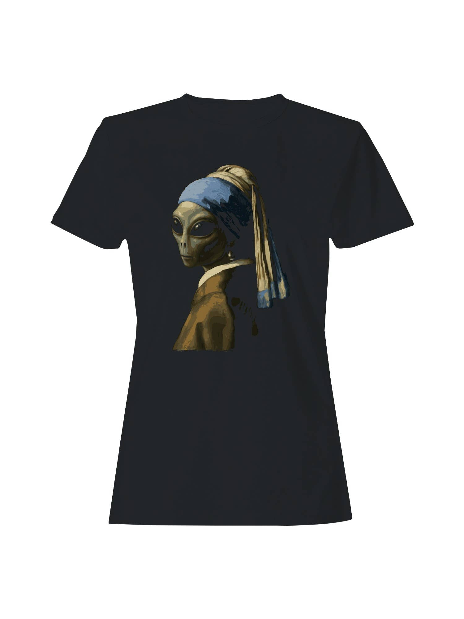 Alien with A Pearl Earring Art Women's T-Shirt Hoodie, Sweatshirt | PodTeesHub.com