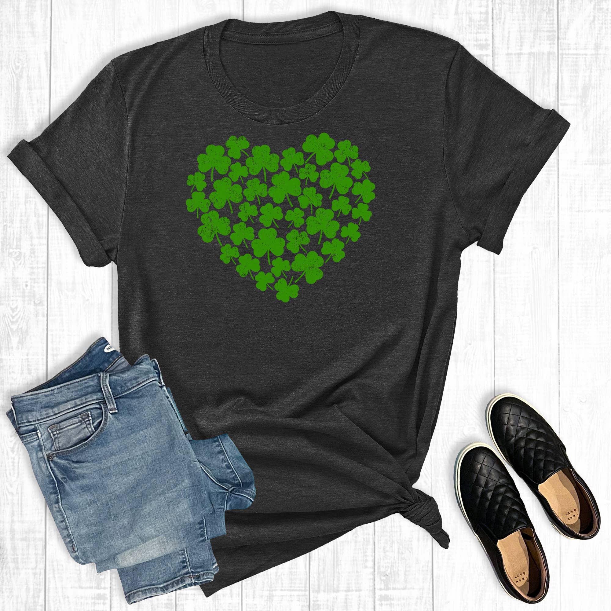 Shamrock Heart Graphic Tee Hoodie, Sweatshirt | PodTeesHub.com