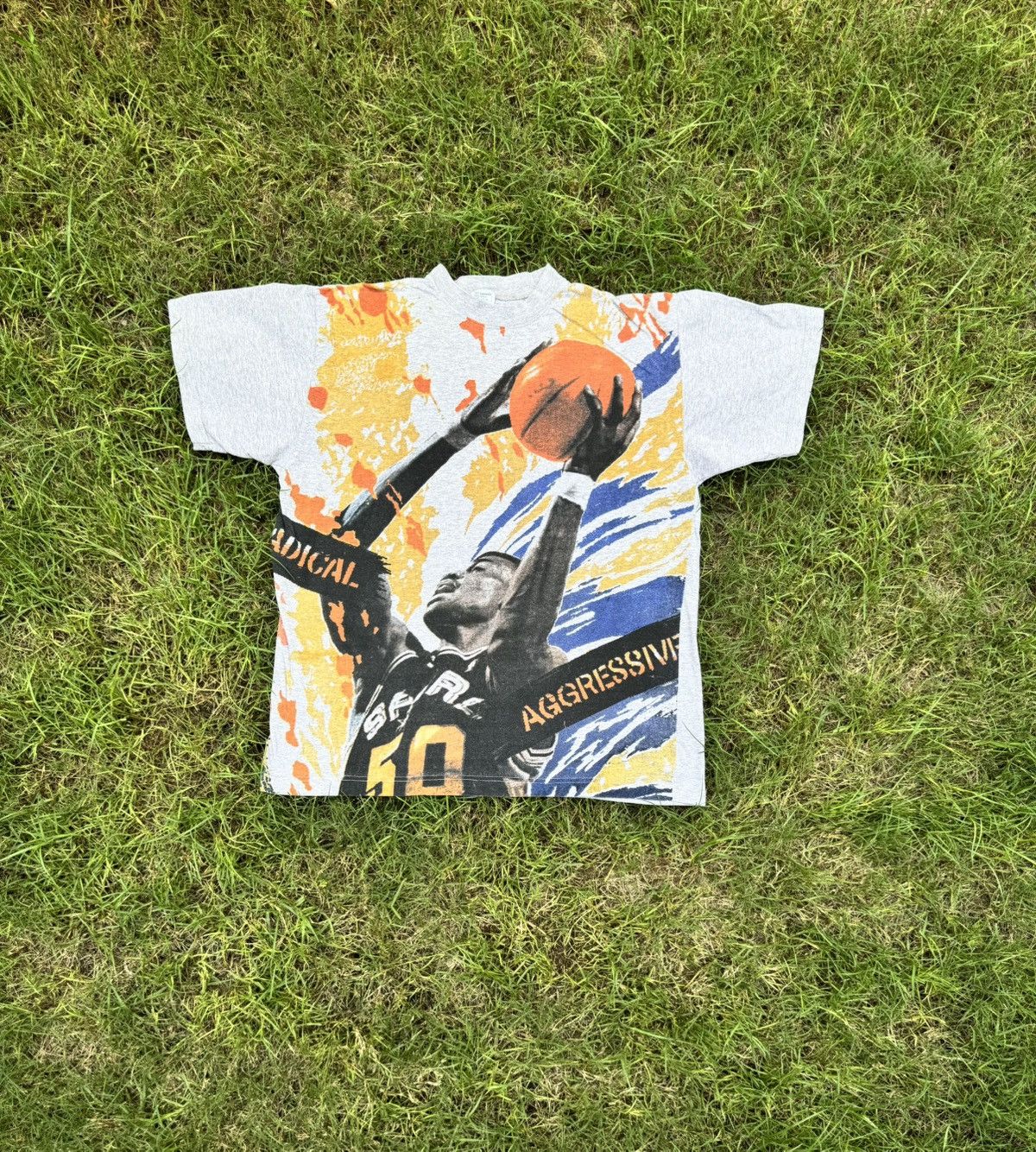 Vintage David Robinson San Antonio Spurs All Over Print T-Shirts, Hoodie, Sweatshirt | PodTeesHub.com