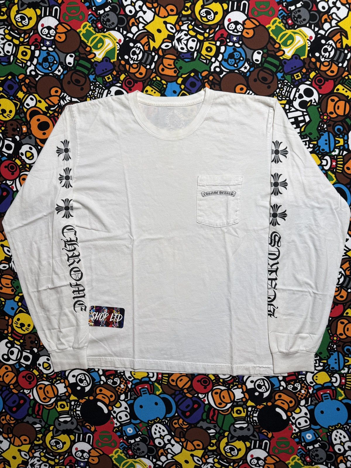 Hearts Chrome Hearts White Script Logo Long Sleeve Tee Hoodie, Sweatshirt | PodTeesHub.com