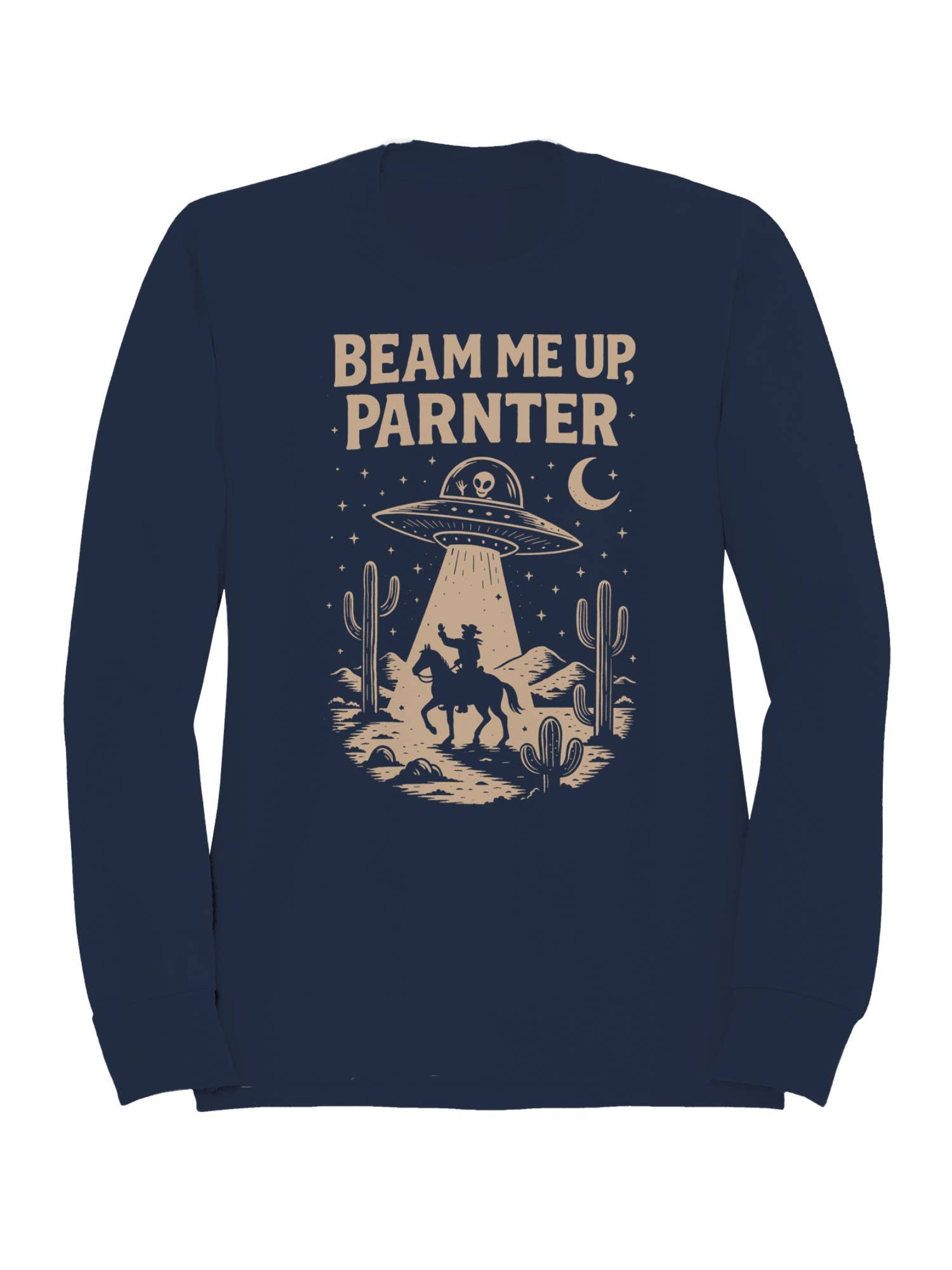 Beam Me Up, Parner Ufo Cowboy Women's Sweatshirt T-Shirts, Hoodie | PodTeesHub.com